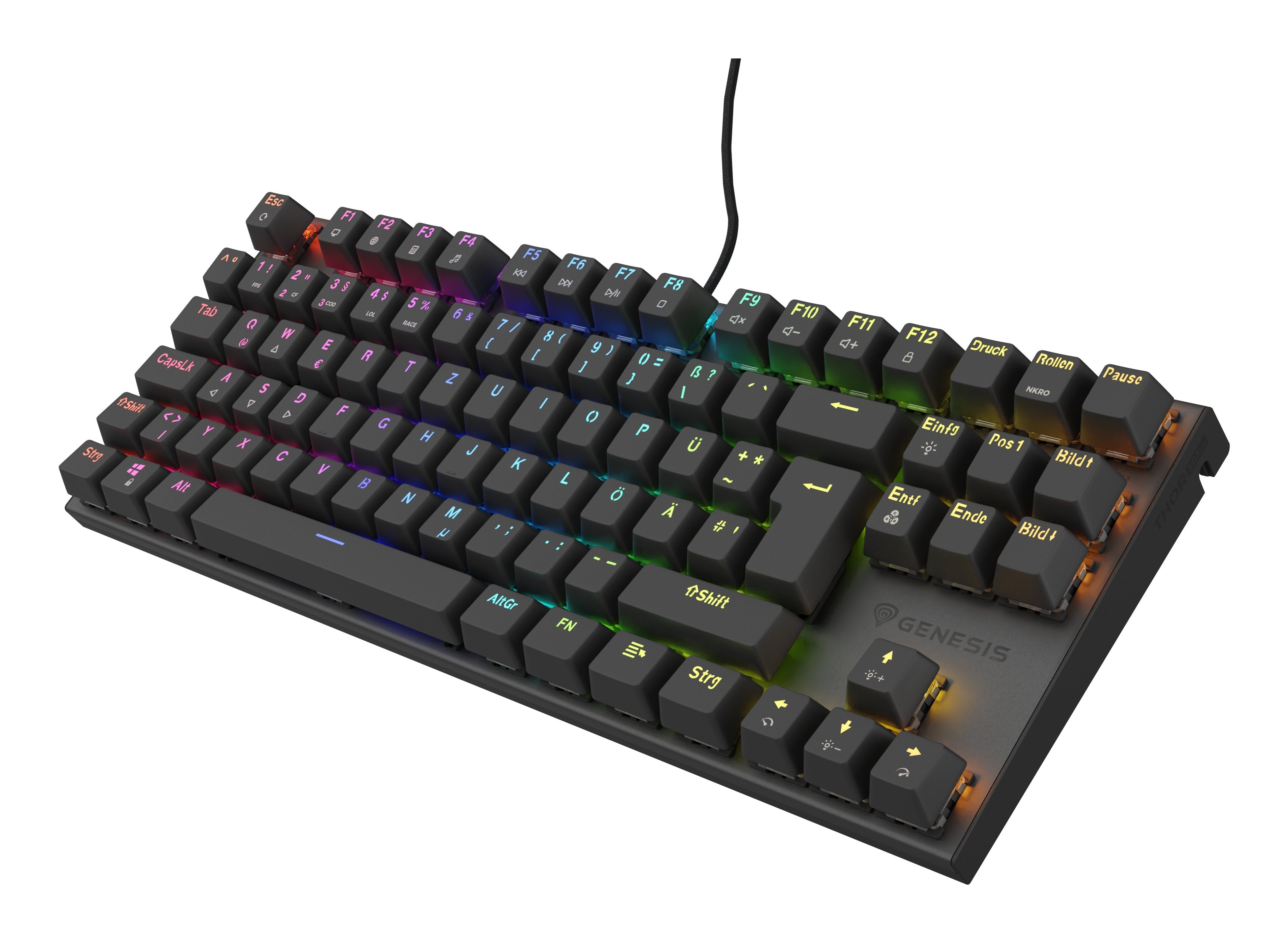 Genesis Gaming Tastatur Thor 303 Tkl Brown Cablegeb. (De)