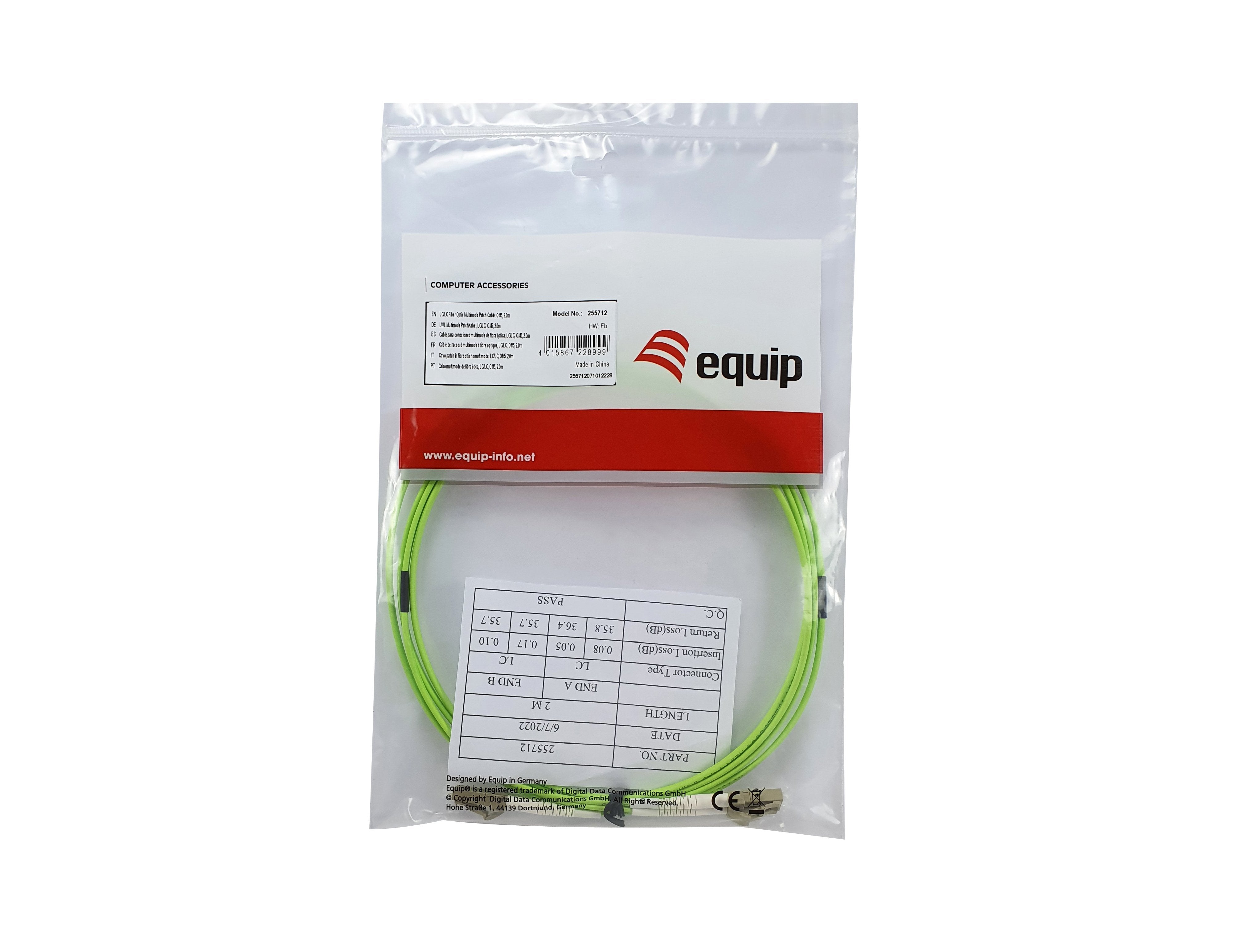 Equip Adaptadorcable Lc->Lc 2.00m Multimode Duplex Om5 Verde