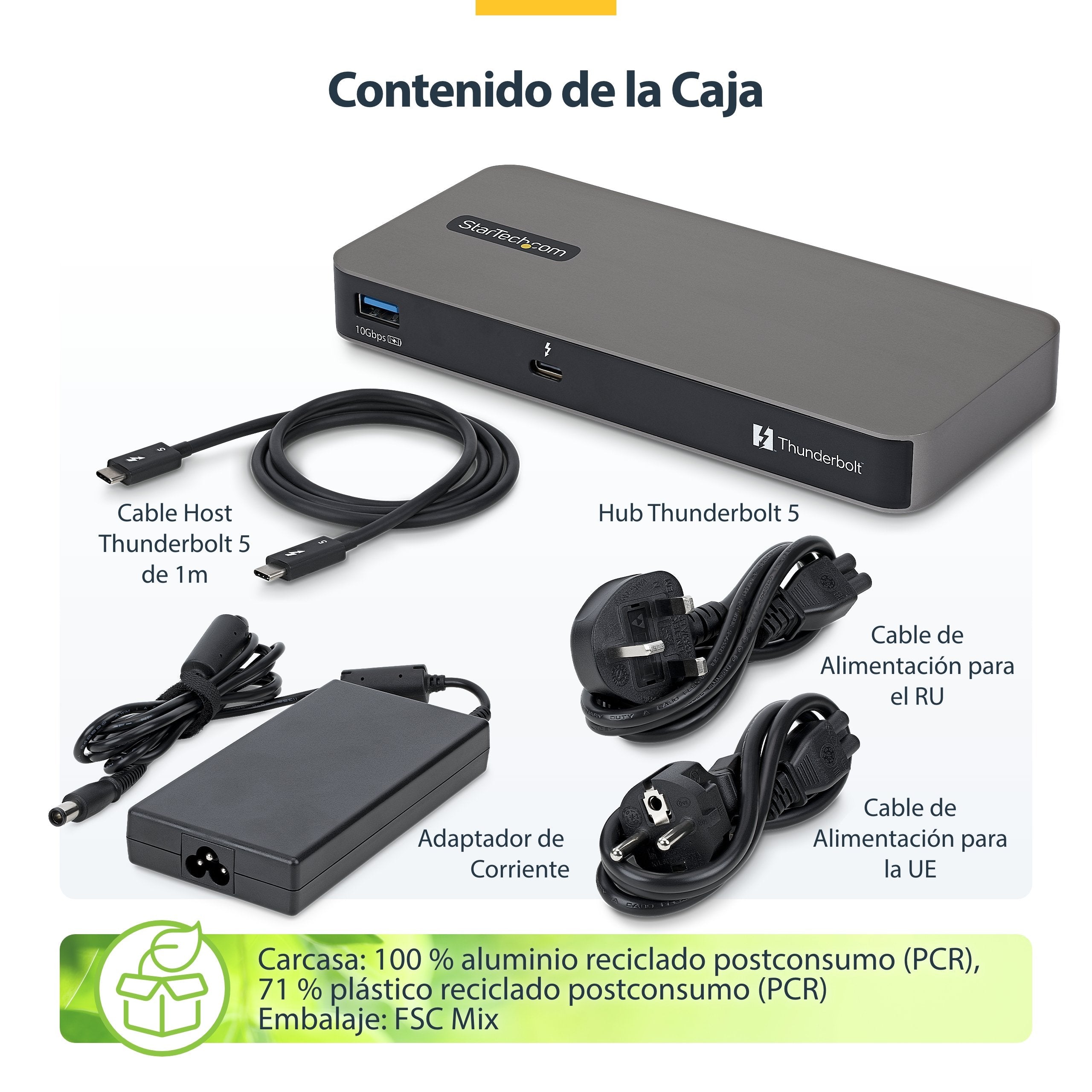 EAN 0065030925709 - StarTech.com 303UE-TB5-HUB hub de interfaz Thunderbolt 5 80 Mbit/s Gris imagen 12