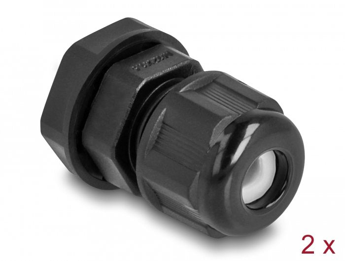 Delock Ex Prensaestopas M12 Negro 2 Piezas