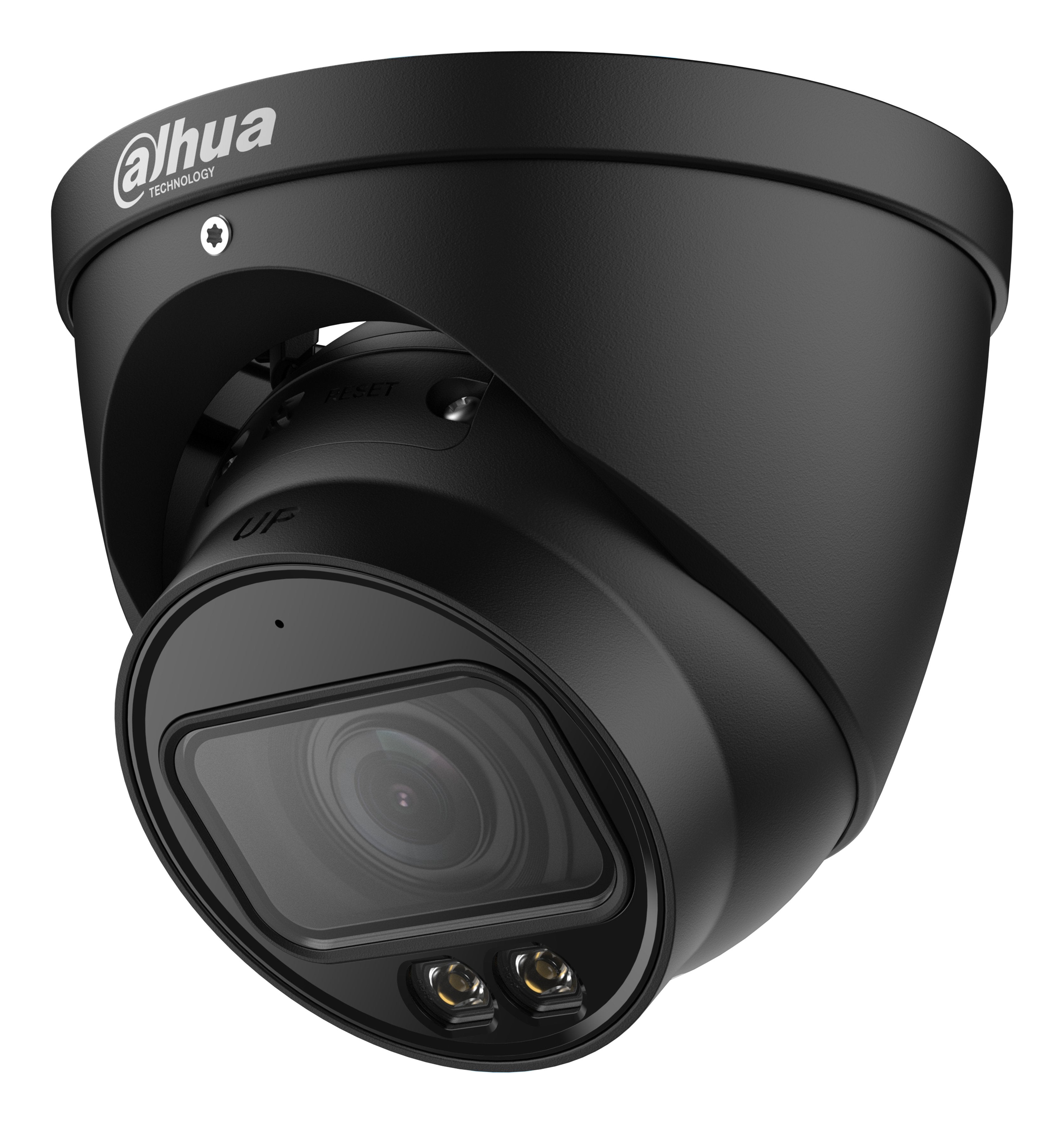 Dahua Ipc-Hdw5459t-Ze-Il-B Minidomo Ip 4m H265 Full Color Wdr140db Iluminación Dual Led40m/Ir50m 2.7-12mm Ip67 Epoe Mic Ai. Color Negro