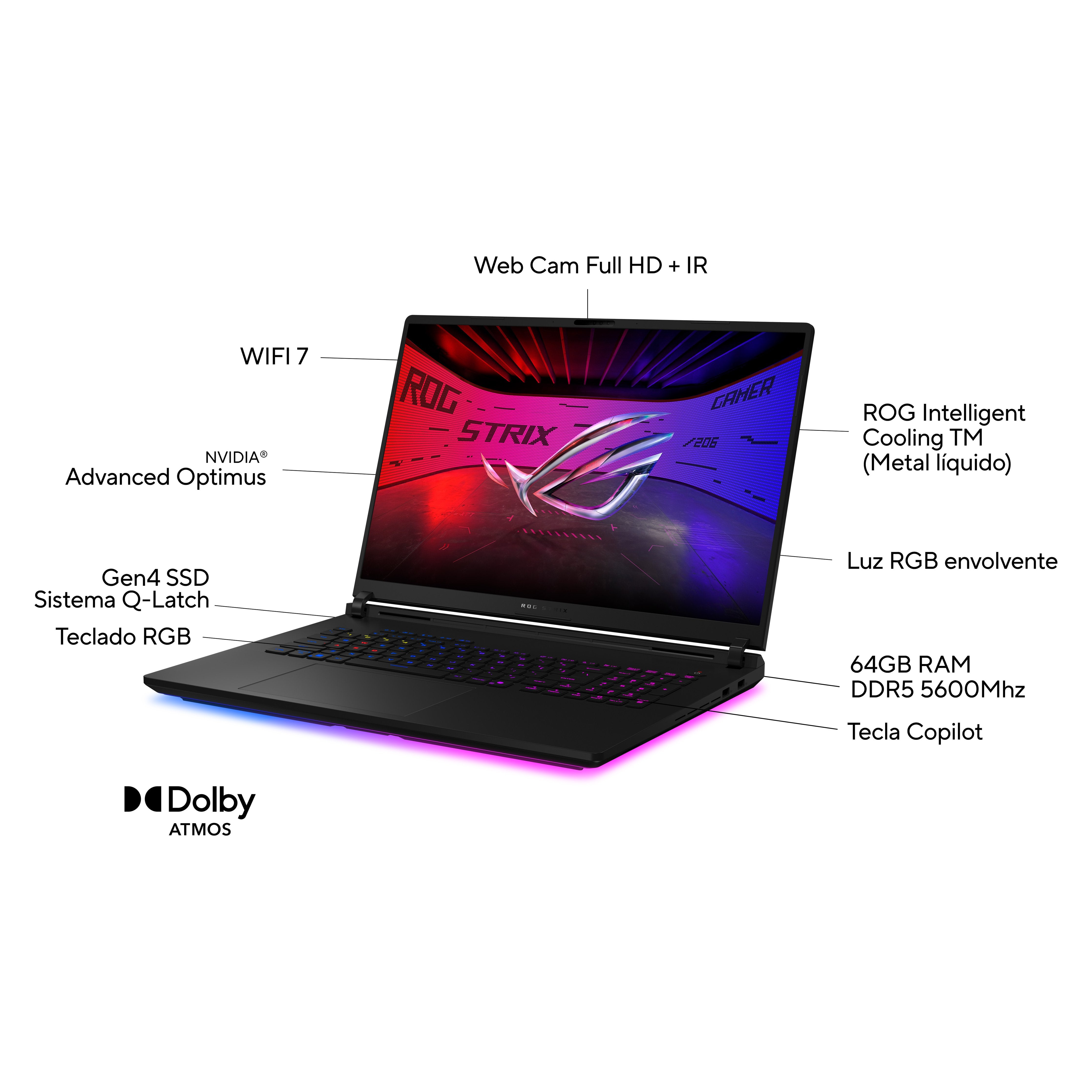 EAN 4711636001991 - ASUS ROG Strix SCAR 18 G835LW-SA017W 45,7 cm (18") DDR5-SDRAM 4 TB NVIDIA GeForce RTX 5080 Wi-Fi 7 (802.1 imagen 5