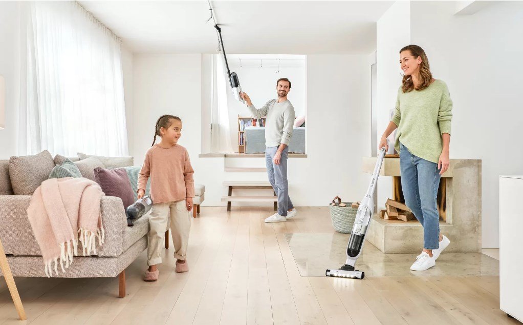 Aspiradora Bosch Serie 4 Bch3p2301 De Pie Y Escoba Eléctrica Aspiradora Escoba 2 En 1 Batería Secar Sin Bolsa 0,4 L Blanco