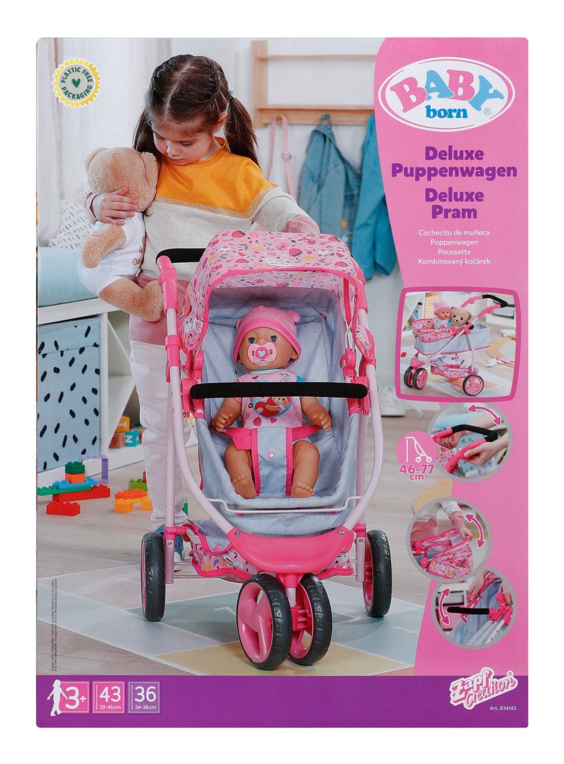 Zapf Creation Baby Born® Cochecito De Muñecas Deluxe, Muebles Para Muñecas 834145