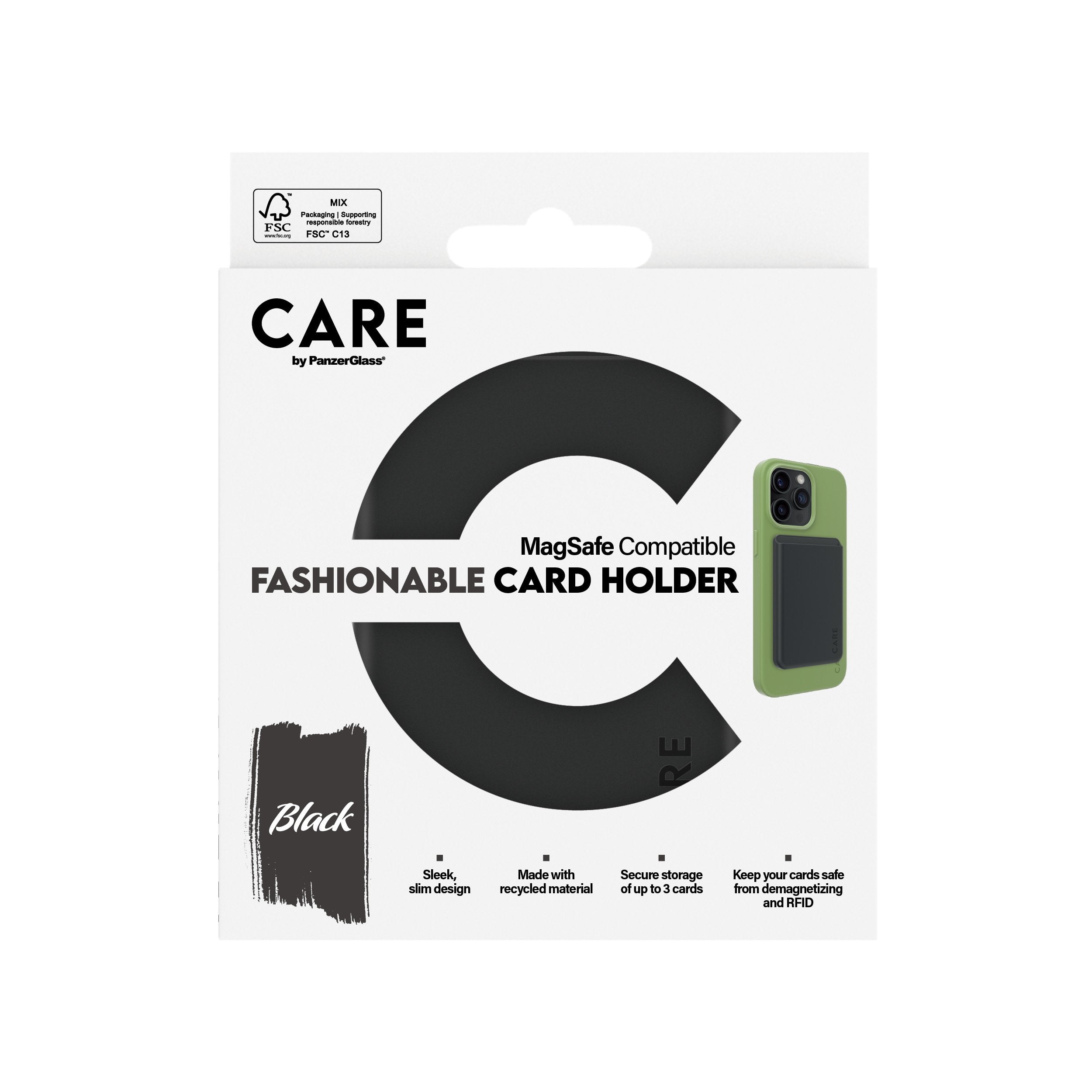 EAN 5715685011184 - PanzerGlass CARE™ by ® Card Holder Black iPhone funda para teléfono móvil Negro imagen 3