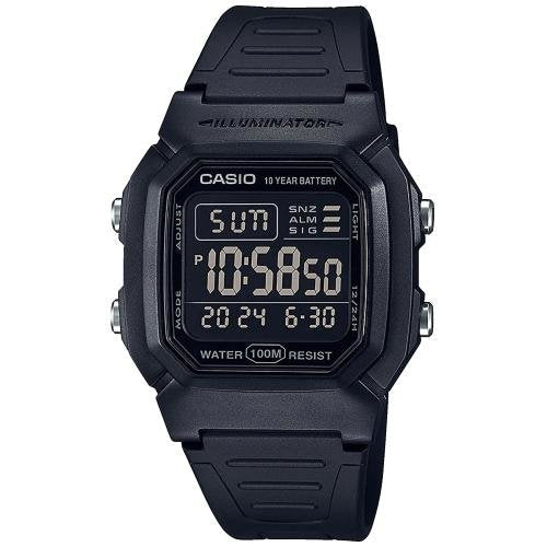 Casio W-800h-1bves Reloj De Pulsera Masculino Cuarzo Negro