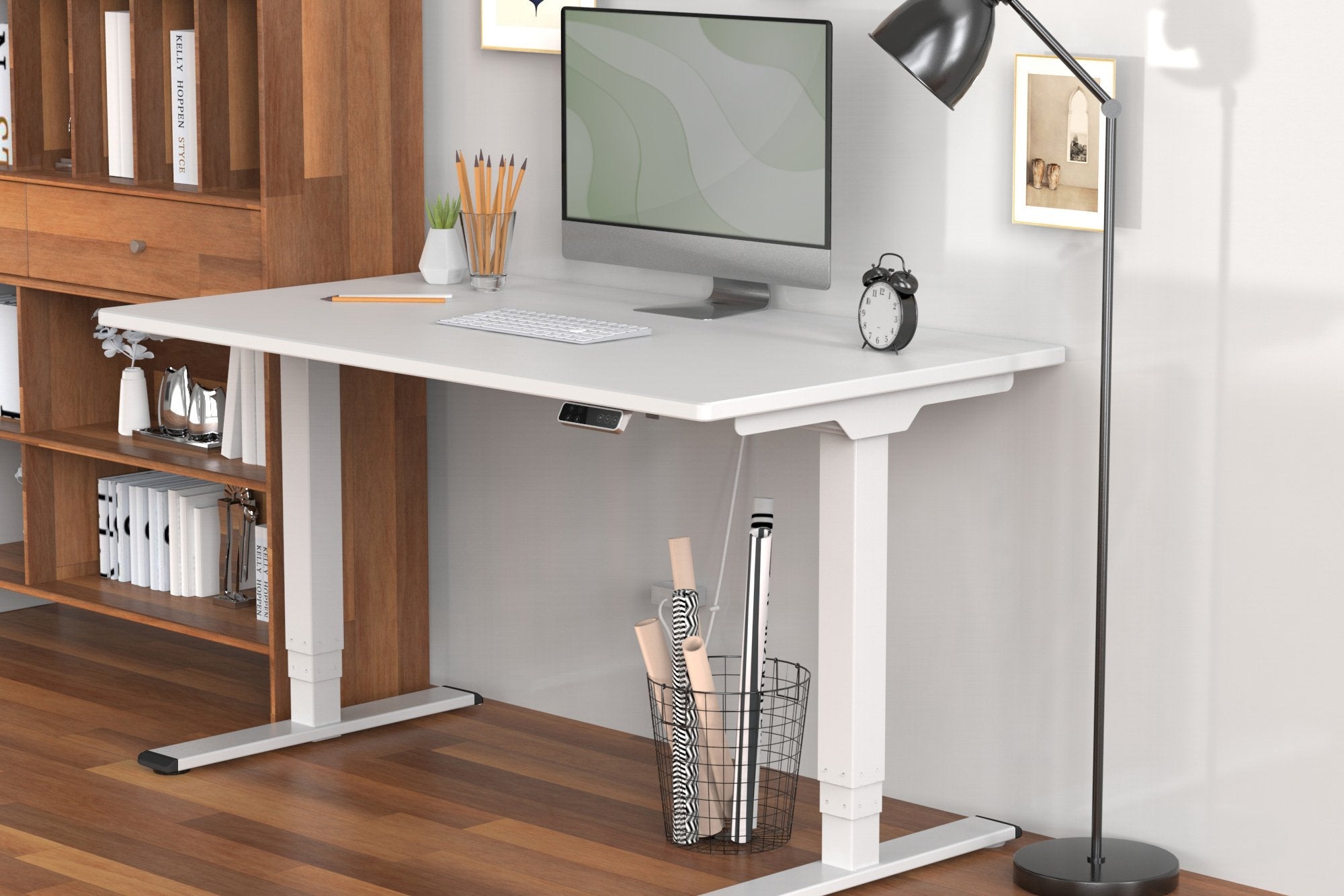 Digitus Bastidor De Mesa Eléctrico De Altura Regulable, Motor Doble, 3 Niveles, Blanco