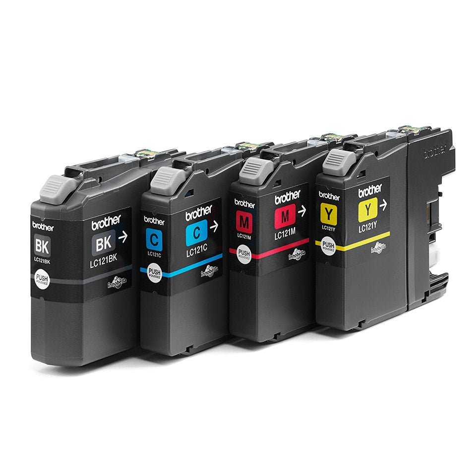 Tinta Brother Original Lc121 Black + 3 Colores