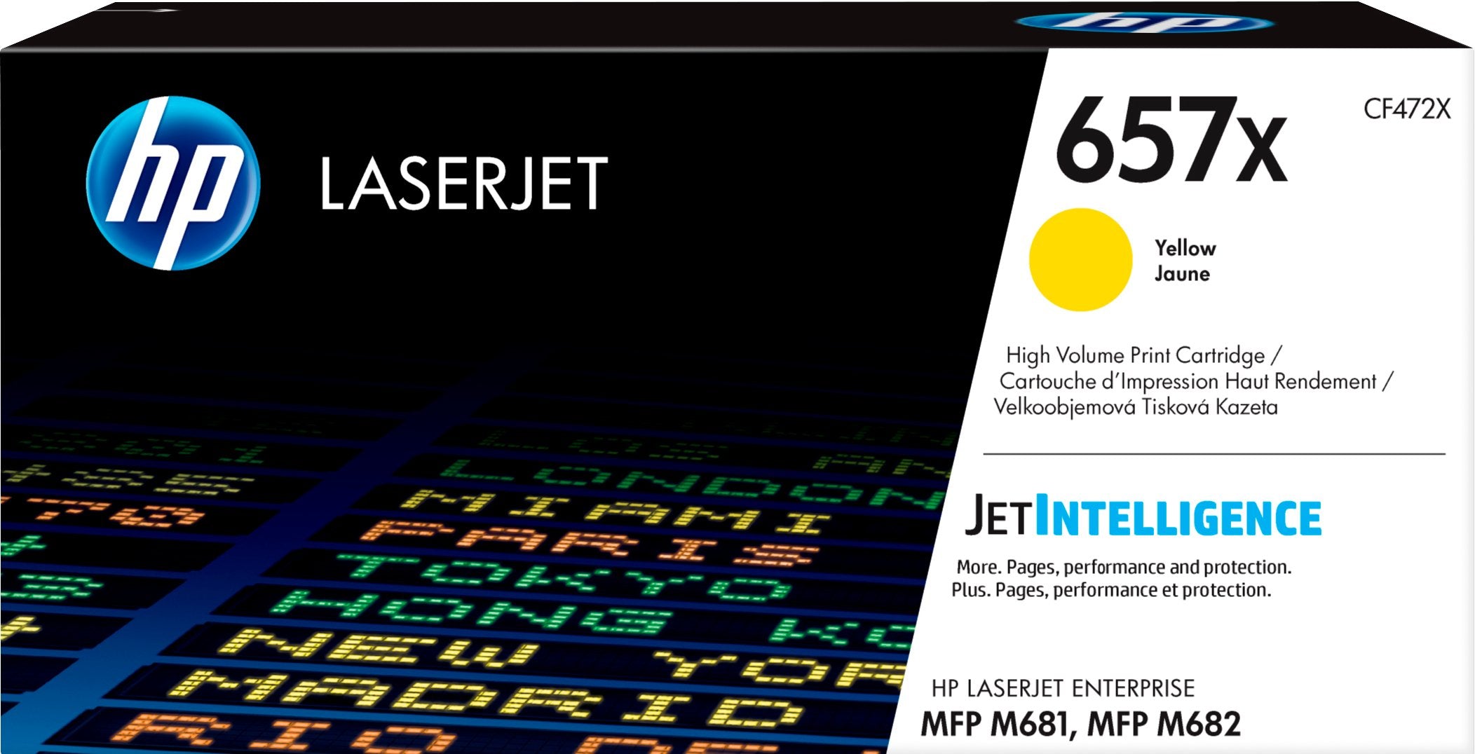EAN 0889894325518 - HP 657X High Yield Yellow Original LaserJet Toner Cartridge cartucho de tóner 1 pieza(s) imagen 1