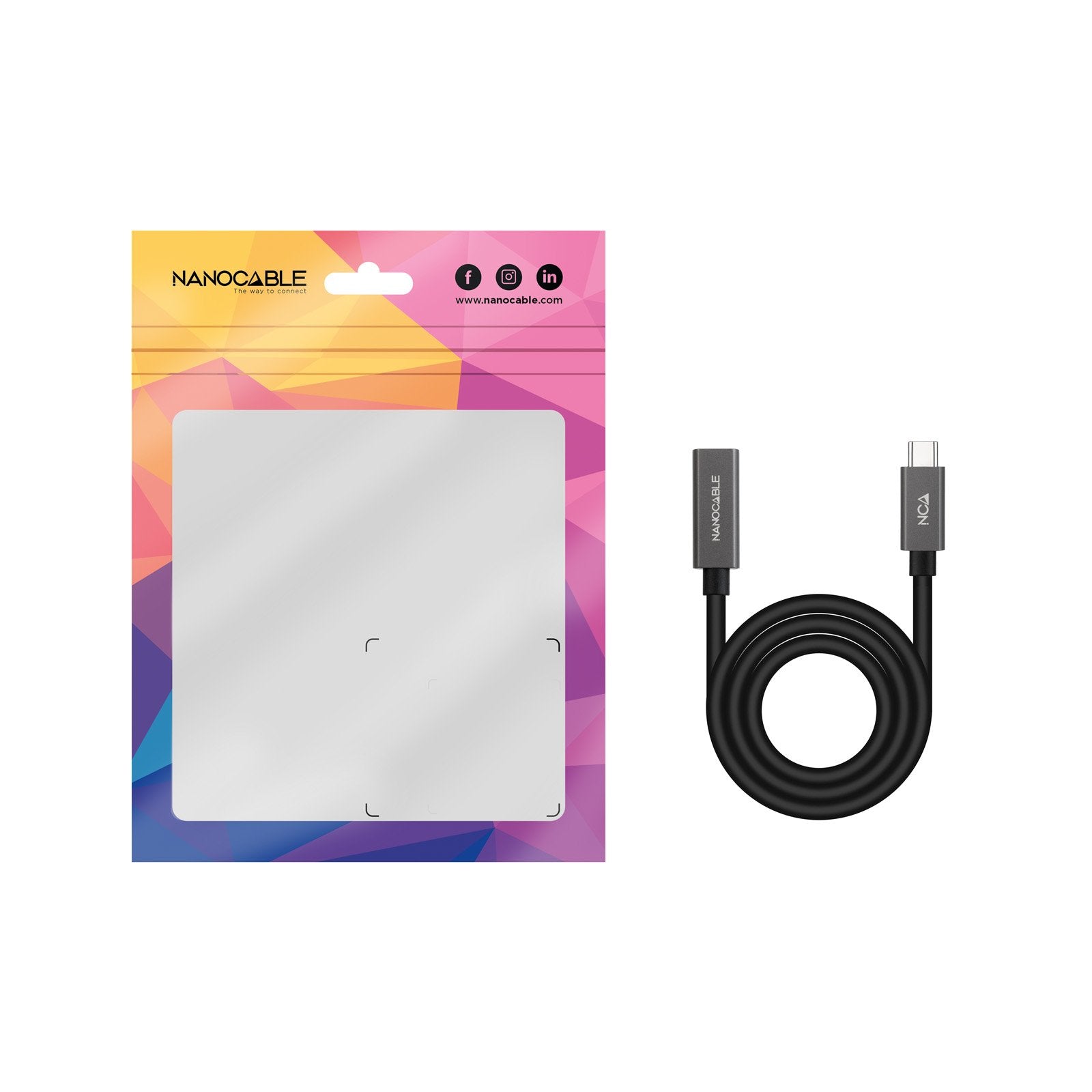 Nanocable Cable Usb 3.2 Gen2x2 60w 4k/60hz Usb-C M/H - 1.5m - Negro