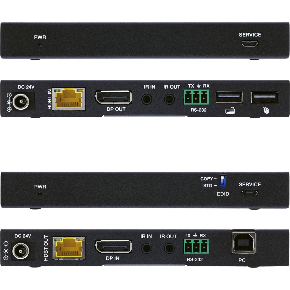 Kvm Extender, Displayport  4k/60hz , Hdbaset , 100m , Set Inline