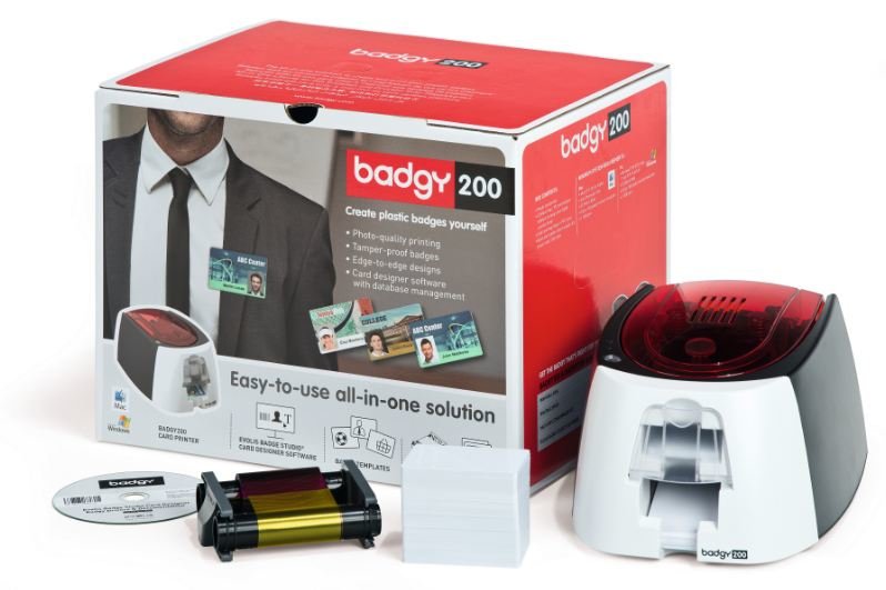 Evolis Badgy200 Impresora De Tarjeta Plástica Pintar Por Sublimación/Transferencia Térmica Color 260 X 300 Dpi