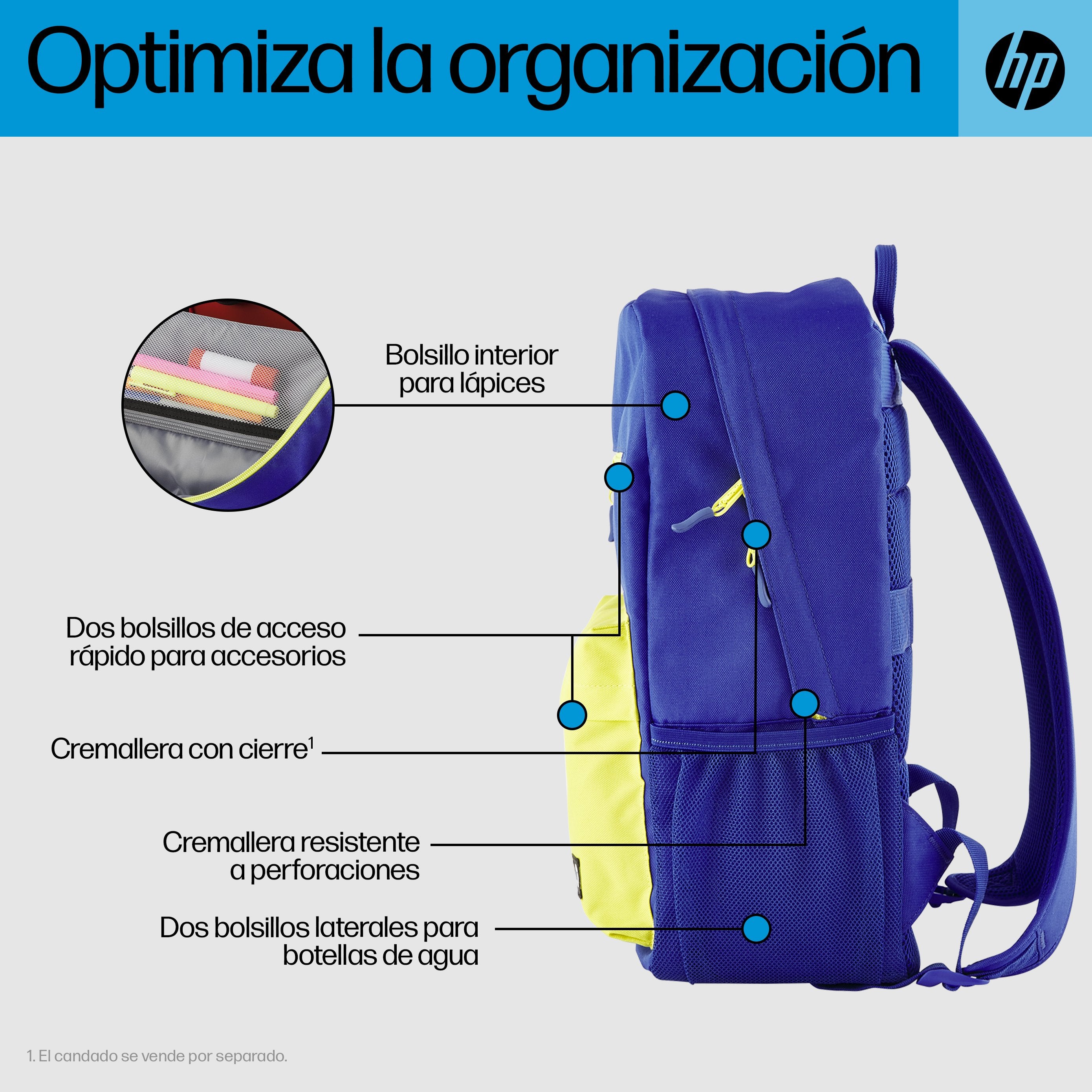 EAN 0197192487624 - HP Campus 39,6 cm (15.6") Azul, Amarillo imagen 3