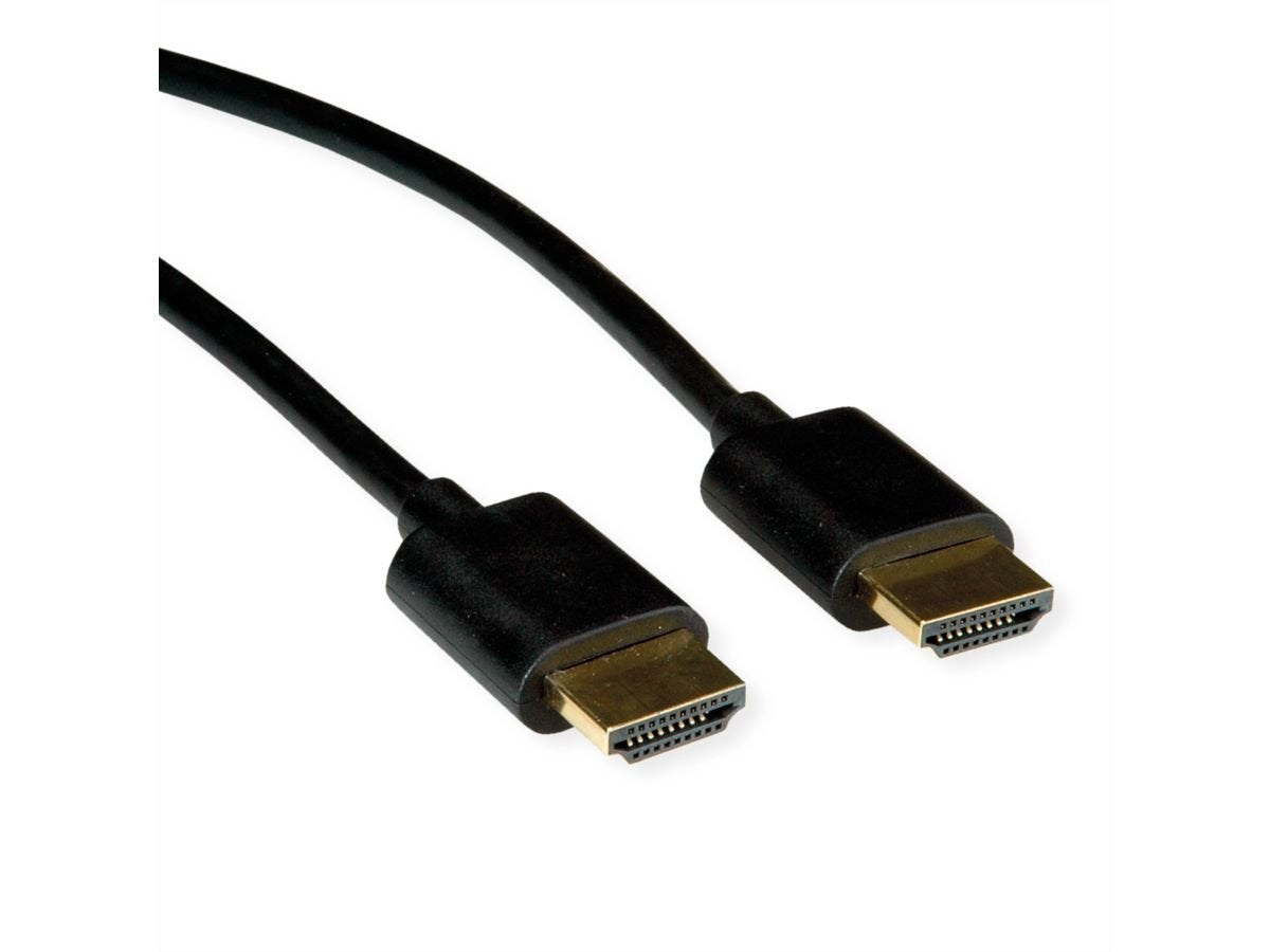 Roline Hdmi High Speed Cable Mit Ethernet Slim St-St Schwarz 1.5m