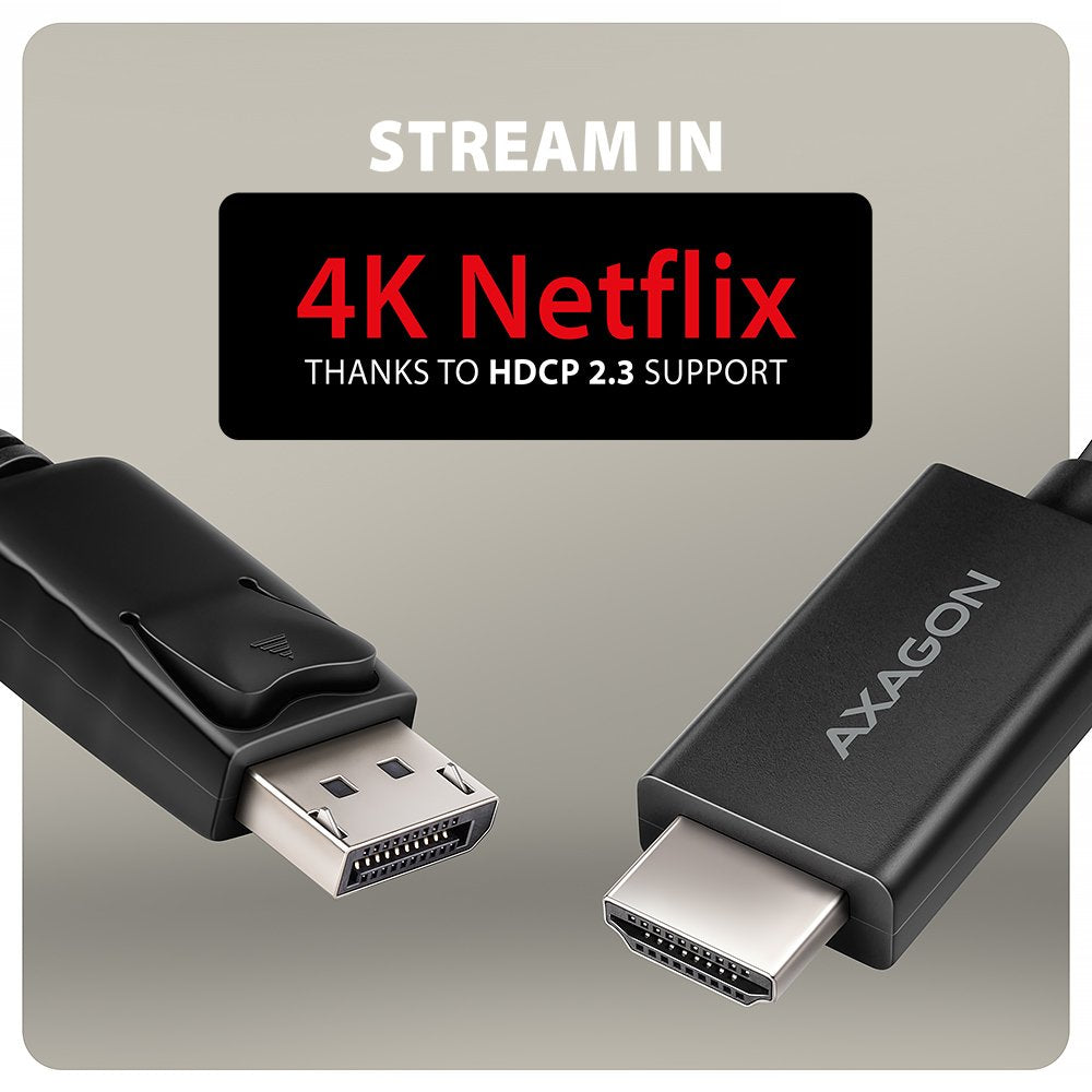 EAN 8595247908797 - Axagon RVD-HI20C2 adaptador de cable de vídeo 1,8 m DisplayPort HDMI Negro imagen 5
