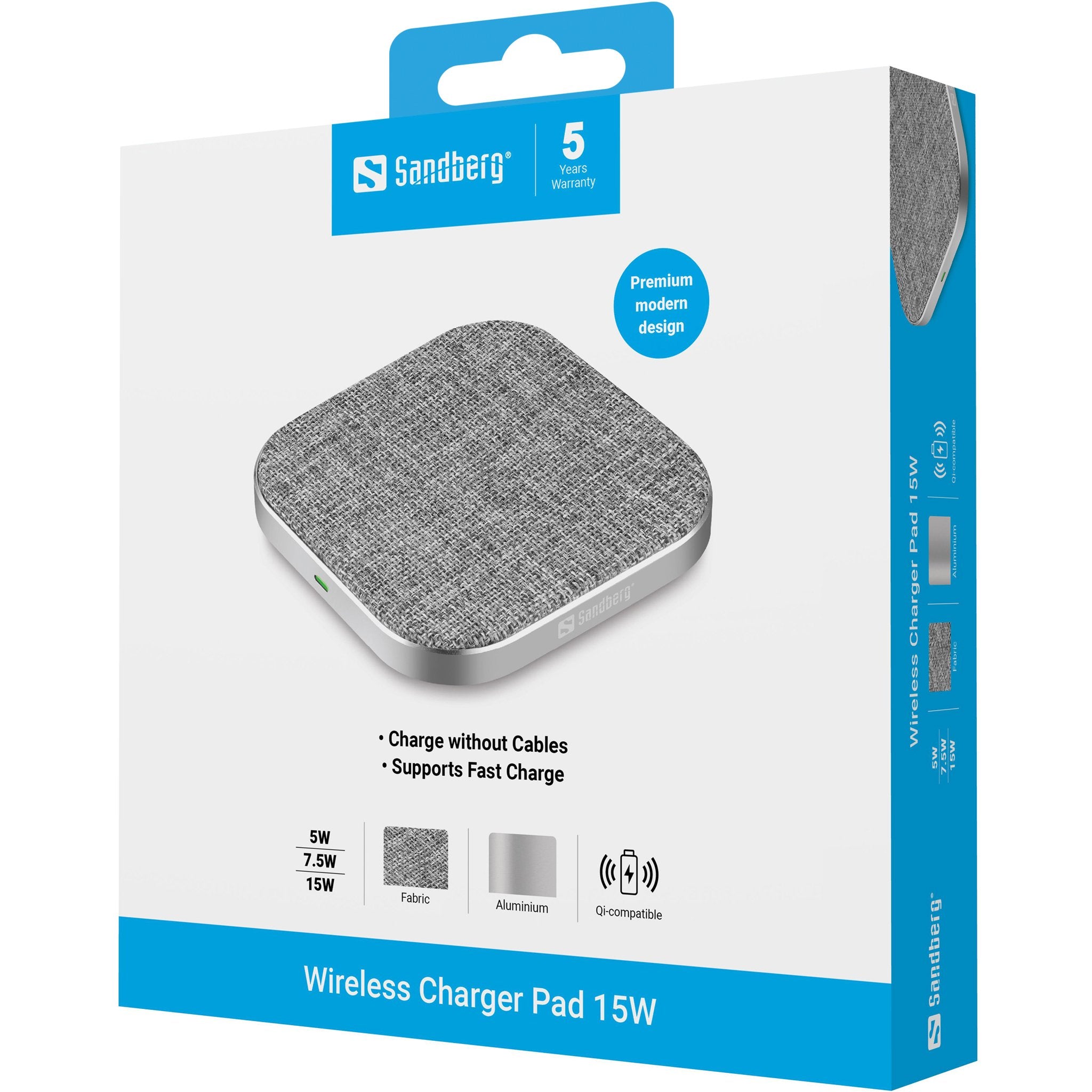 EAN 5705730441233 - Sandberg 441-23 cargador de dispositivo móvil Smartphone Gris USB Cargador inalámbrico Interior imagen 3