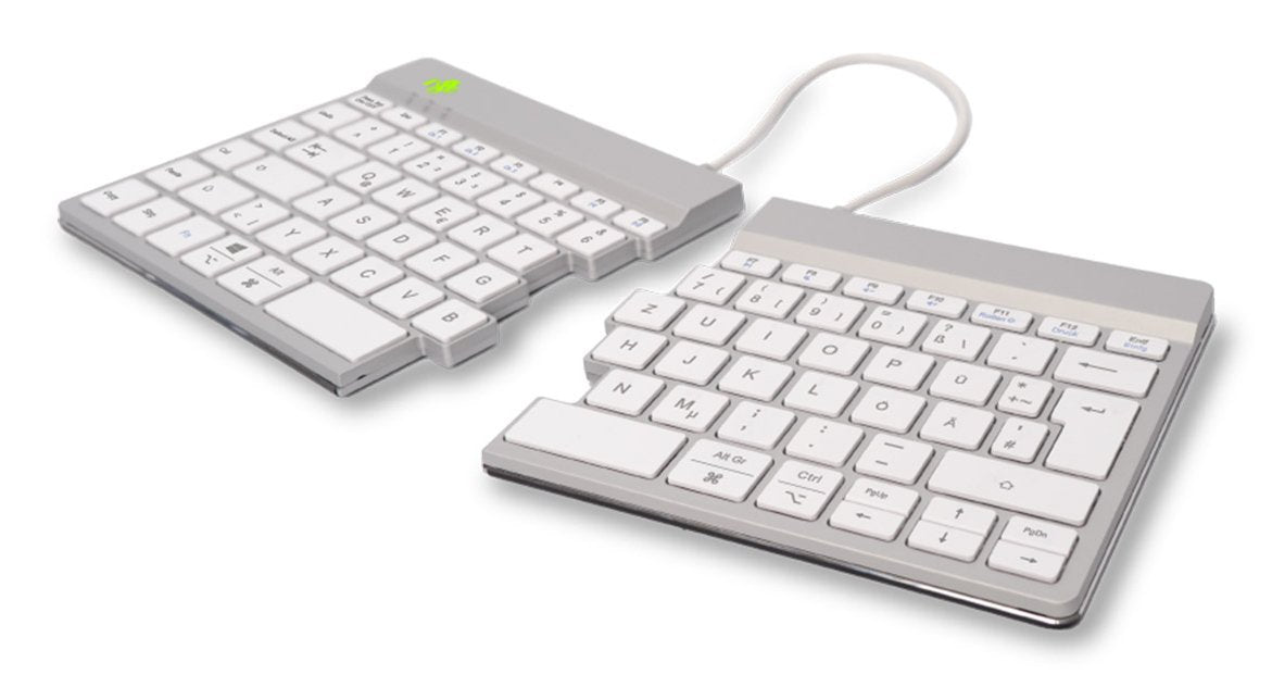 Teclado Alemán R-Go Diseño Split Break De Bluetooth Blanco