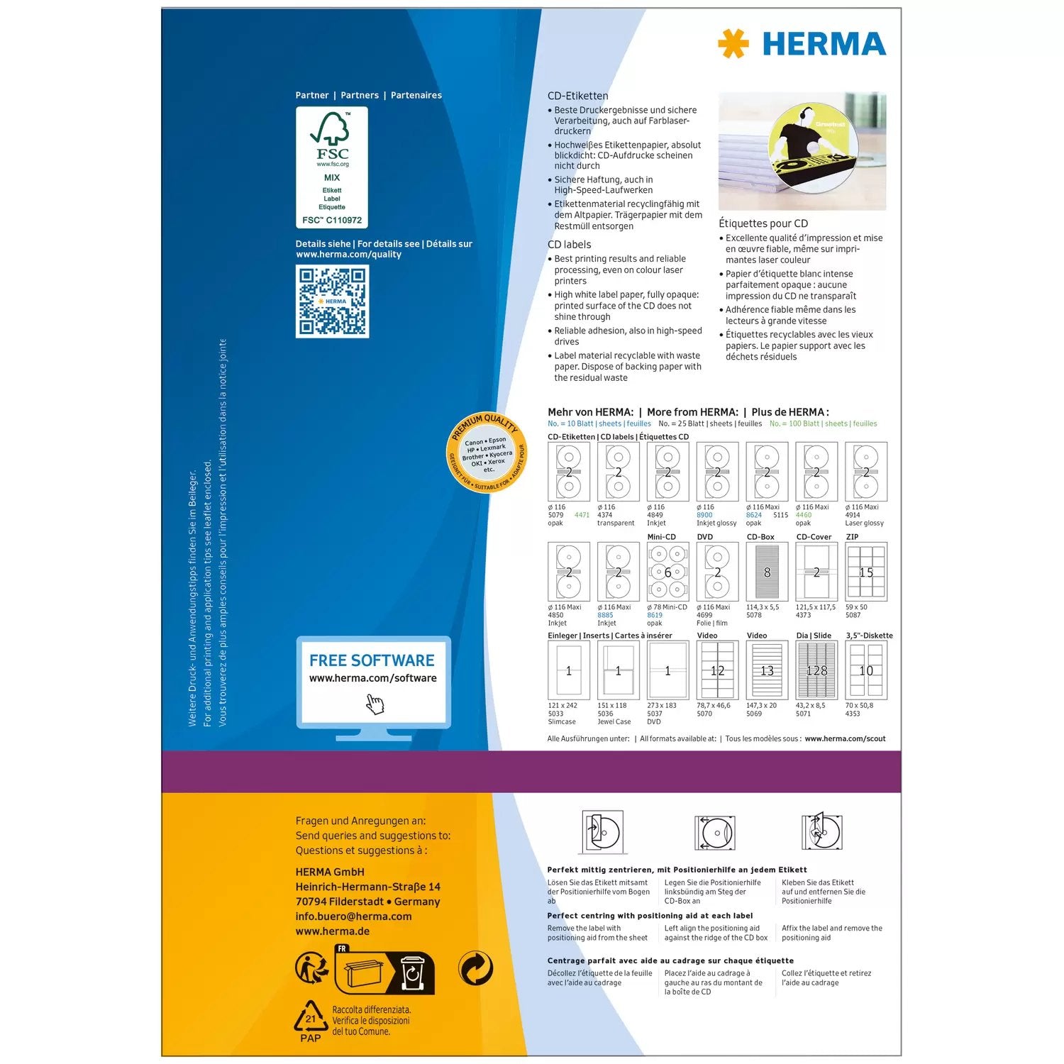 EAN 4008705044608 - HERMA 4460 etiqueta de impresora Blanco Etiqueta para impresora autoadhesiva imagen 2