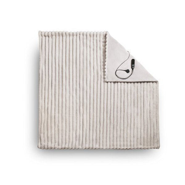 Duux Yentl Wrmedecke Striped Rabbit Faux Fur Gris (200x200)