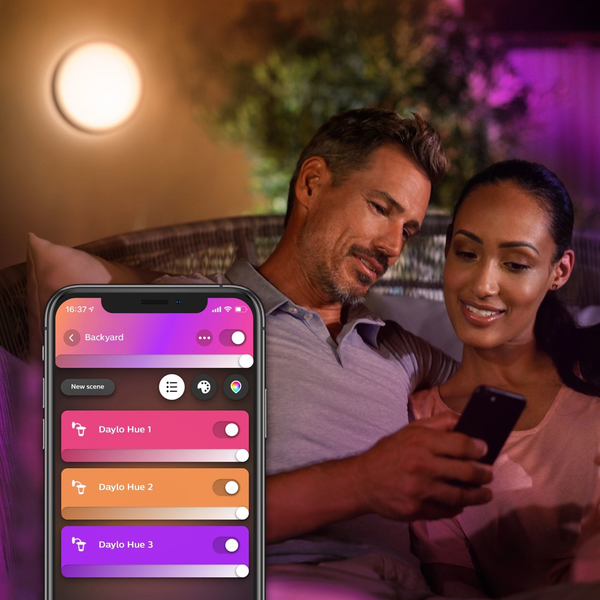 Philips Hue White And Color Ambiance Aplique Mural Para Exteriores Daylo
