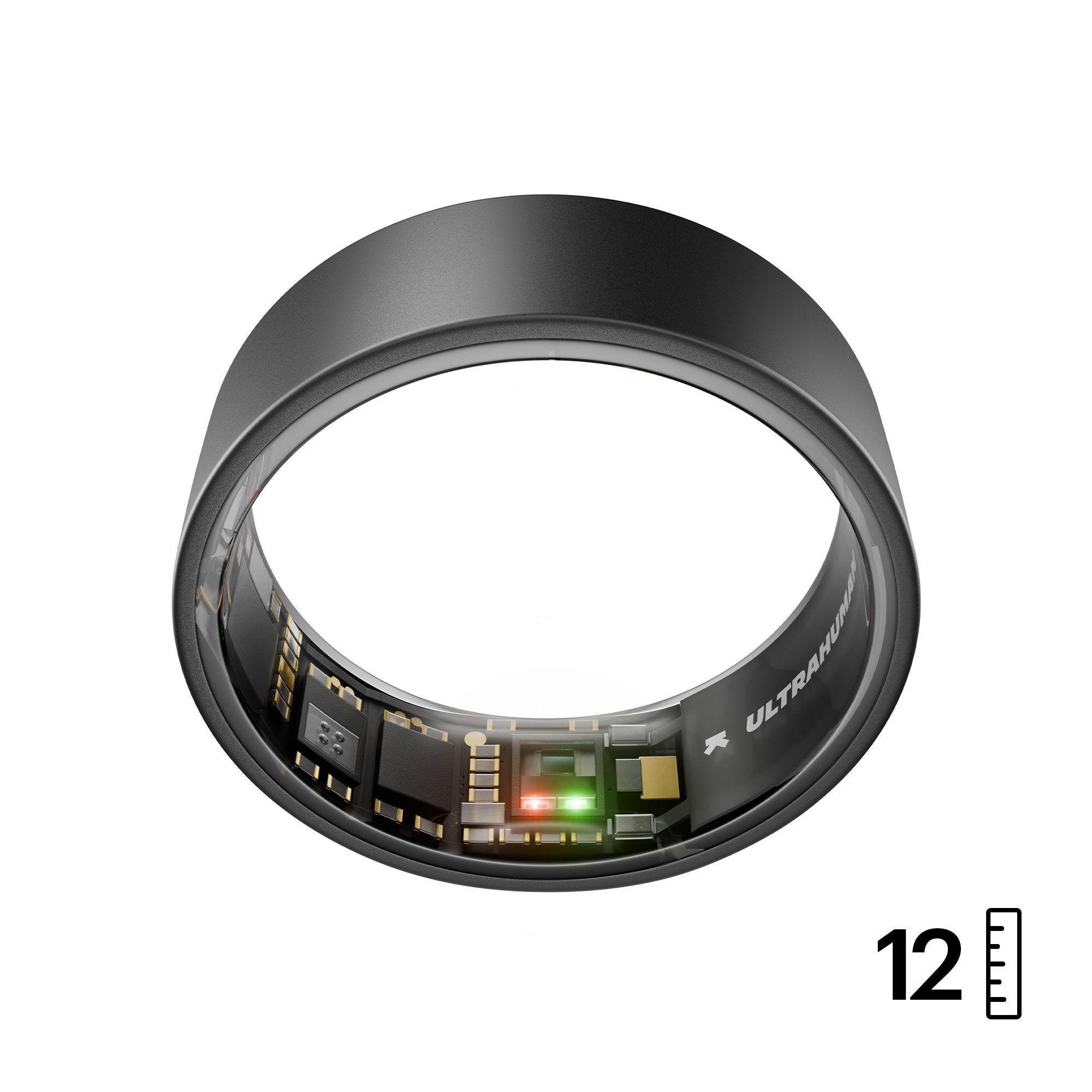 Ultrahuman Ring Air - Anillo Inteligente Para Mujeres Y Hombres - Portátil Para Seguimiento Del Sueño Y La Actividad Física - Frecuencia Cardíaca - Smartring Gris Mate Talla 12