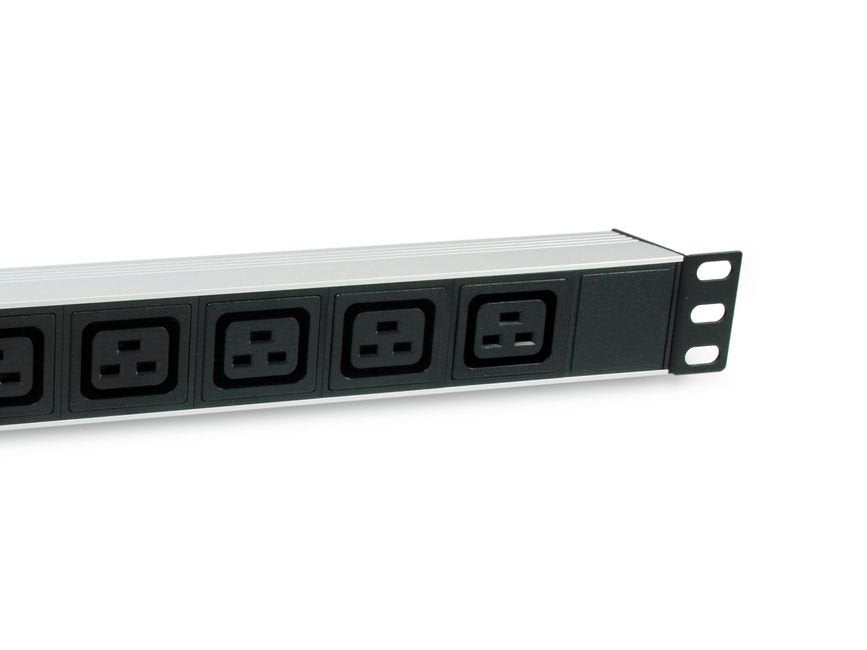 Equip 19" Meckdosenleime Iec C20->6xiec C19+Switch Alu.