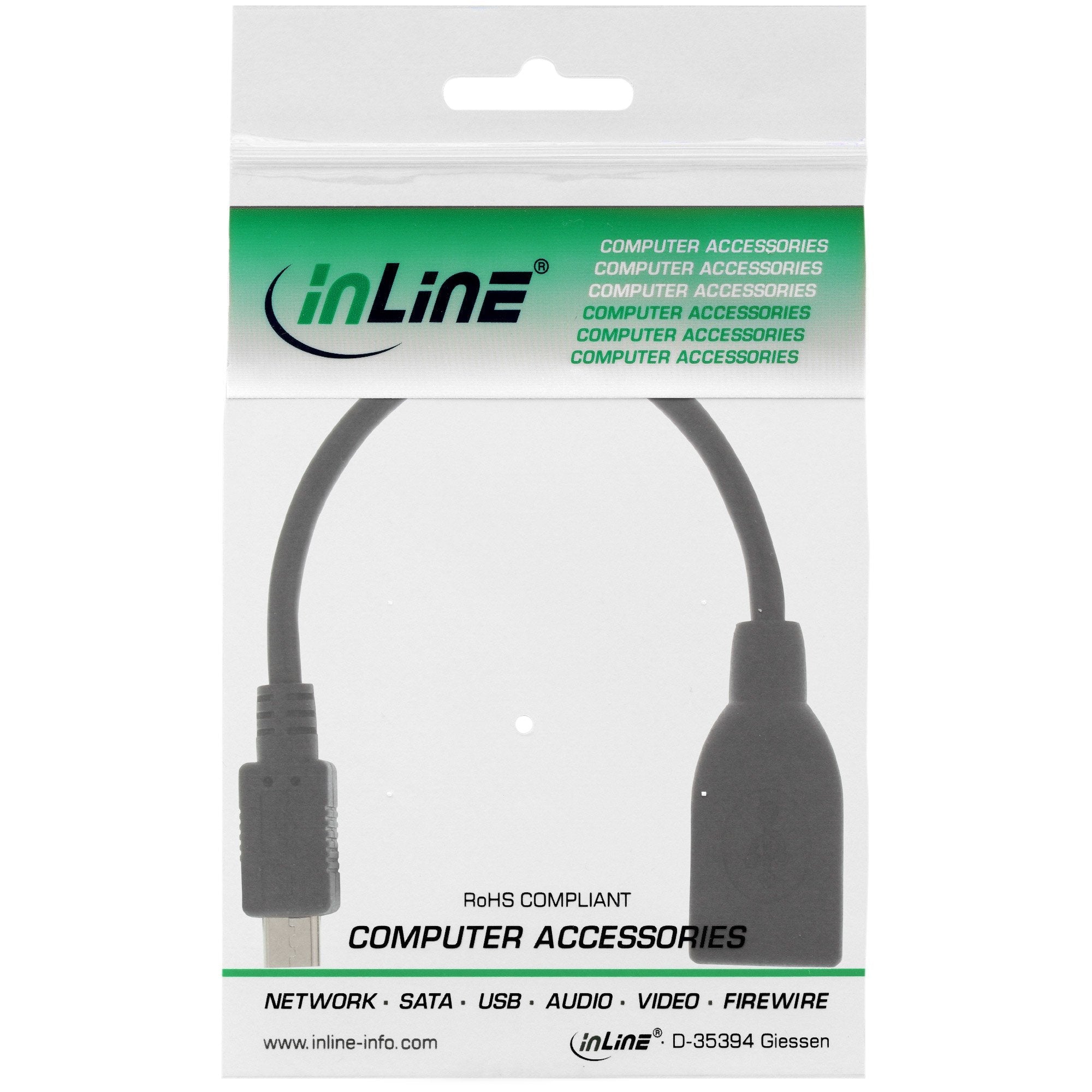 Adaptador Inline Micro Usb Otg Micro-B Macho A Usb A Hembra 0,15 M