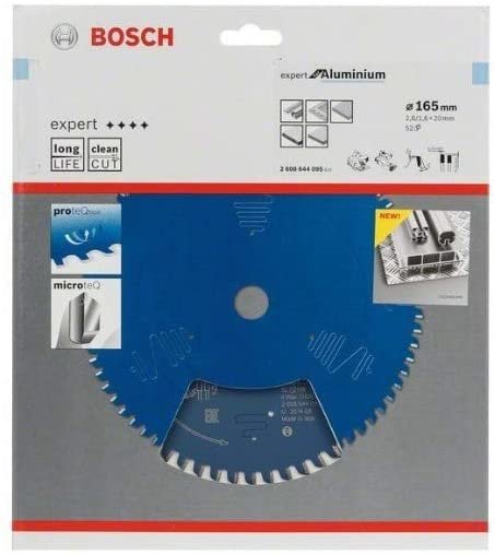 Hoja De Sierra Circular Bosch Expert Para Aluminio, Ø 165 Mm, 52 Dientes (Diámetro De 20 Mm, Para Sierras Circulares Manuales) 52z 2608644095