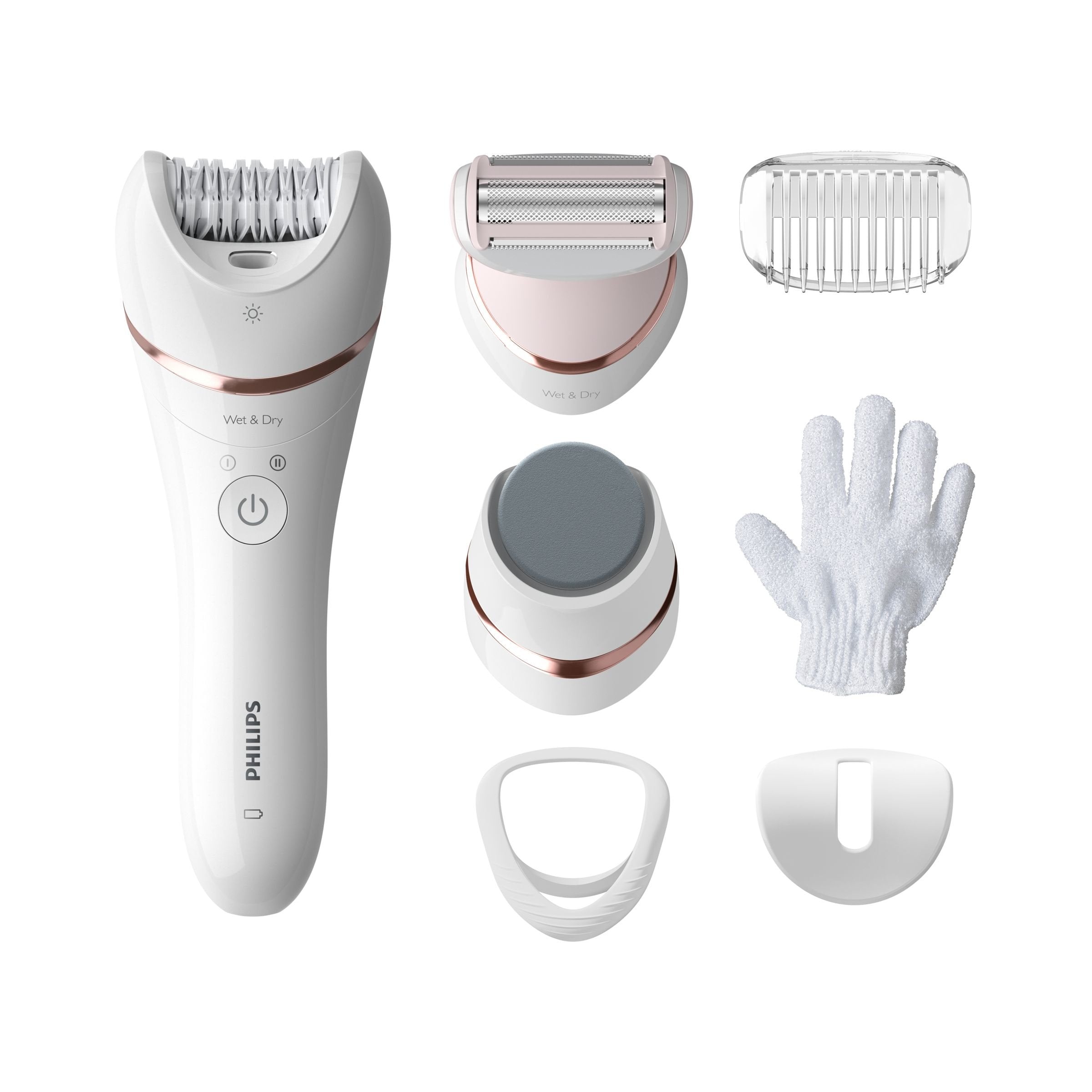 EAN 8710103935520 - Philips 8000 series BRE730/10 depiladora Rosa, Blanco imagen 1