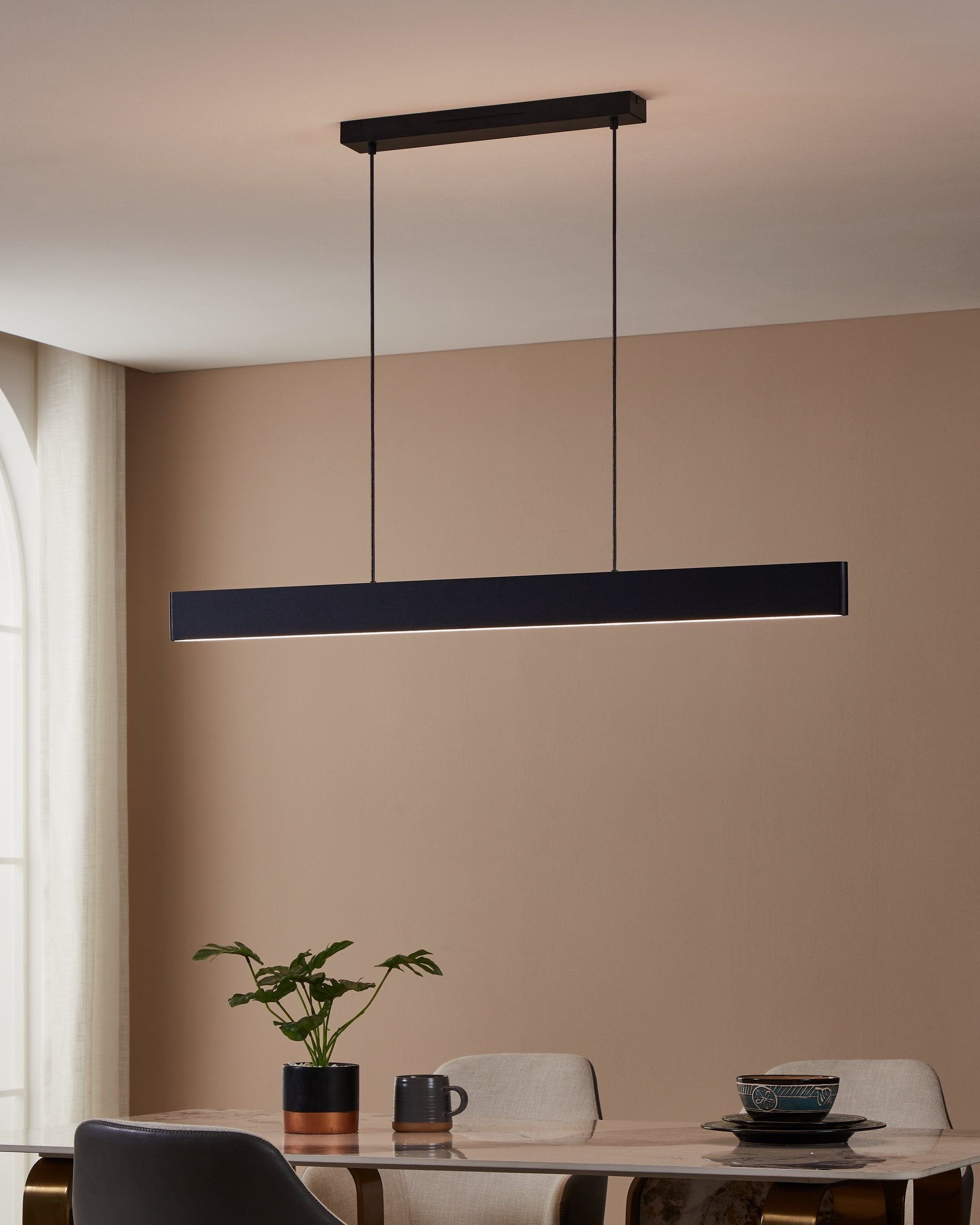 Ceiling Led Lamp Eglo Andreas, 2x19w, Rgb, 4320lm, Black, 117 X 7 X 110 Cm