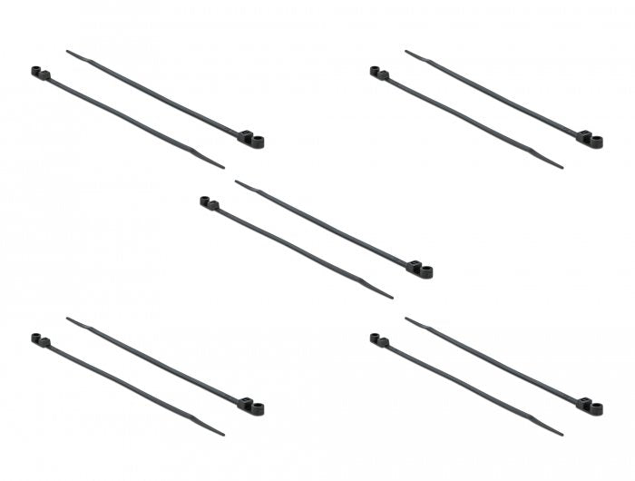 Delock Cablebinder Mit Befestigungsöse L 200 X B 4,8 Mm Schwarz 10 Stück