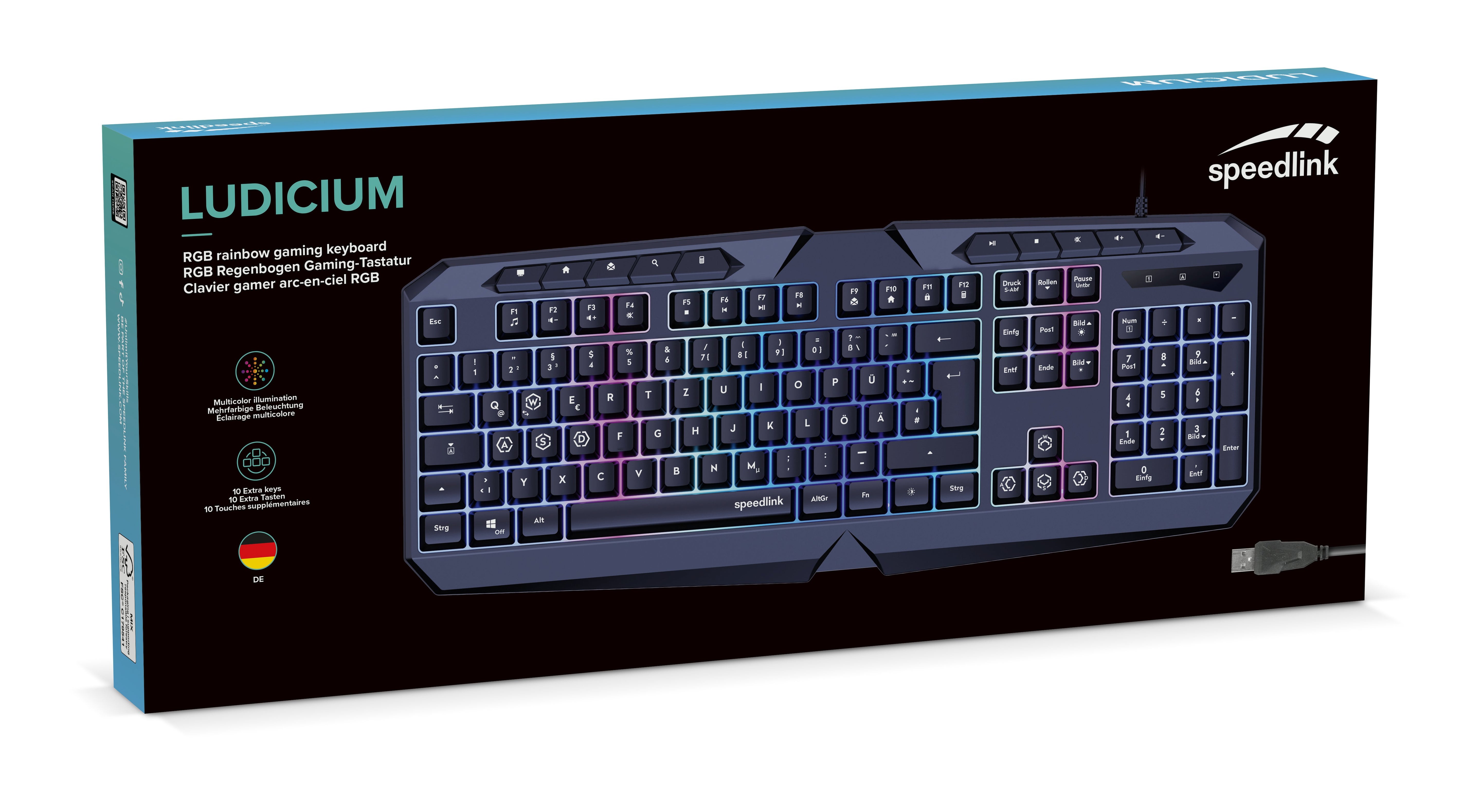 EAN 4027301322170 - SPEEDLINK LUDICIUM teclado Juego USB QWERTZ Alemán Negro imagen 6