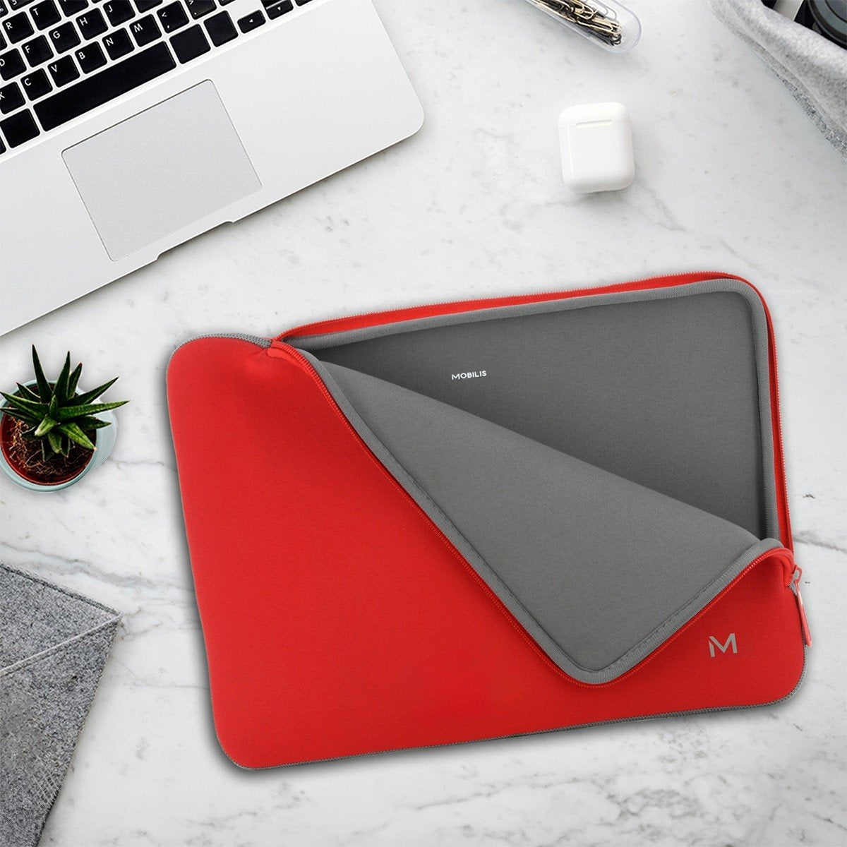 Mobilis 049019 Funda Para Portátil 35,6 Cm (14") Gris, Rojo