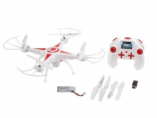 Quadrocopter Go! Video, Drohne Weiss/Rot