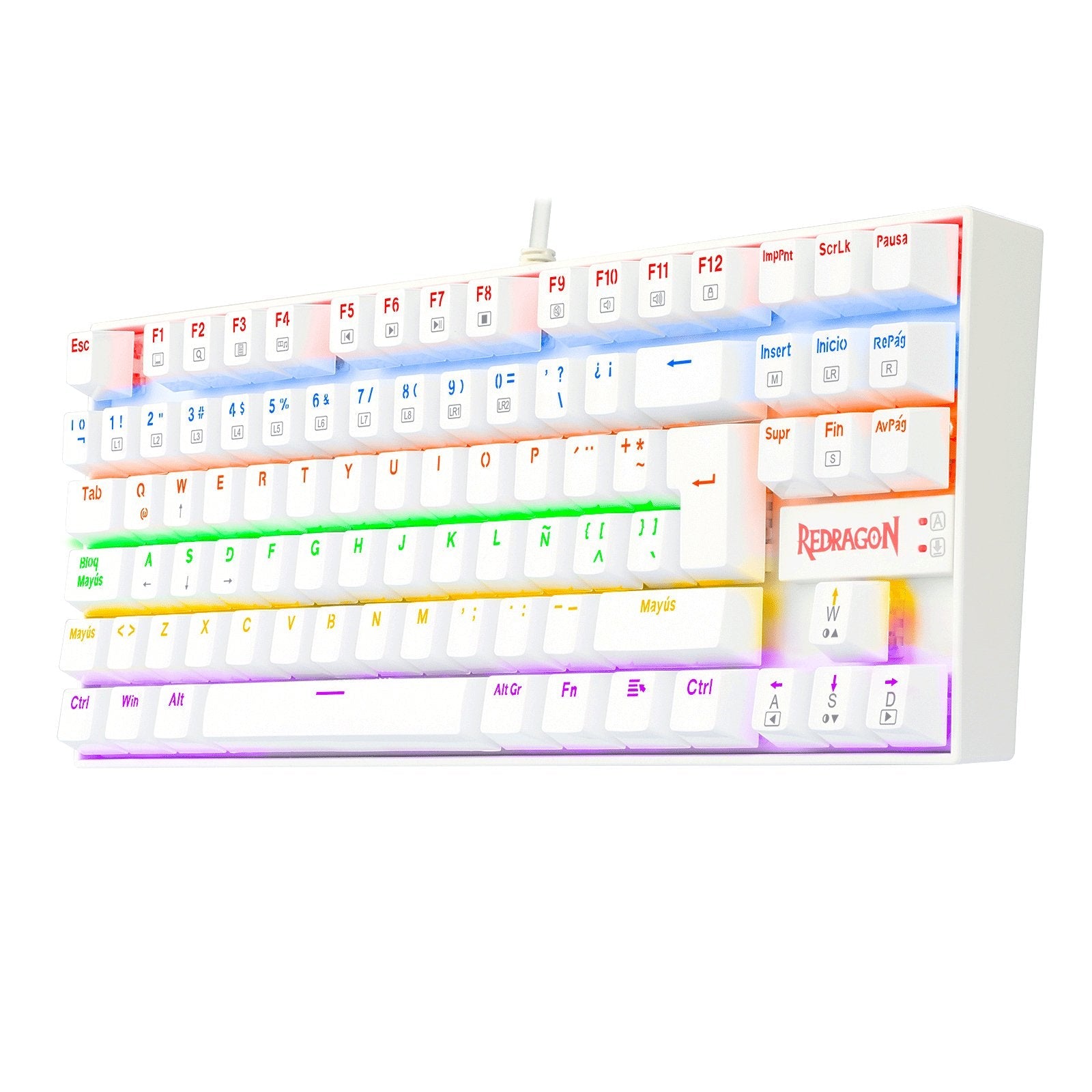 Redragon Kumara 2 Teclado Mecanico Gaming Rainbow Español Blanco