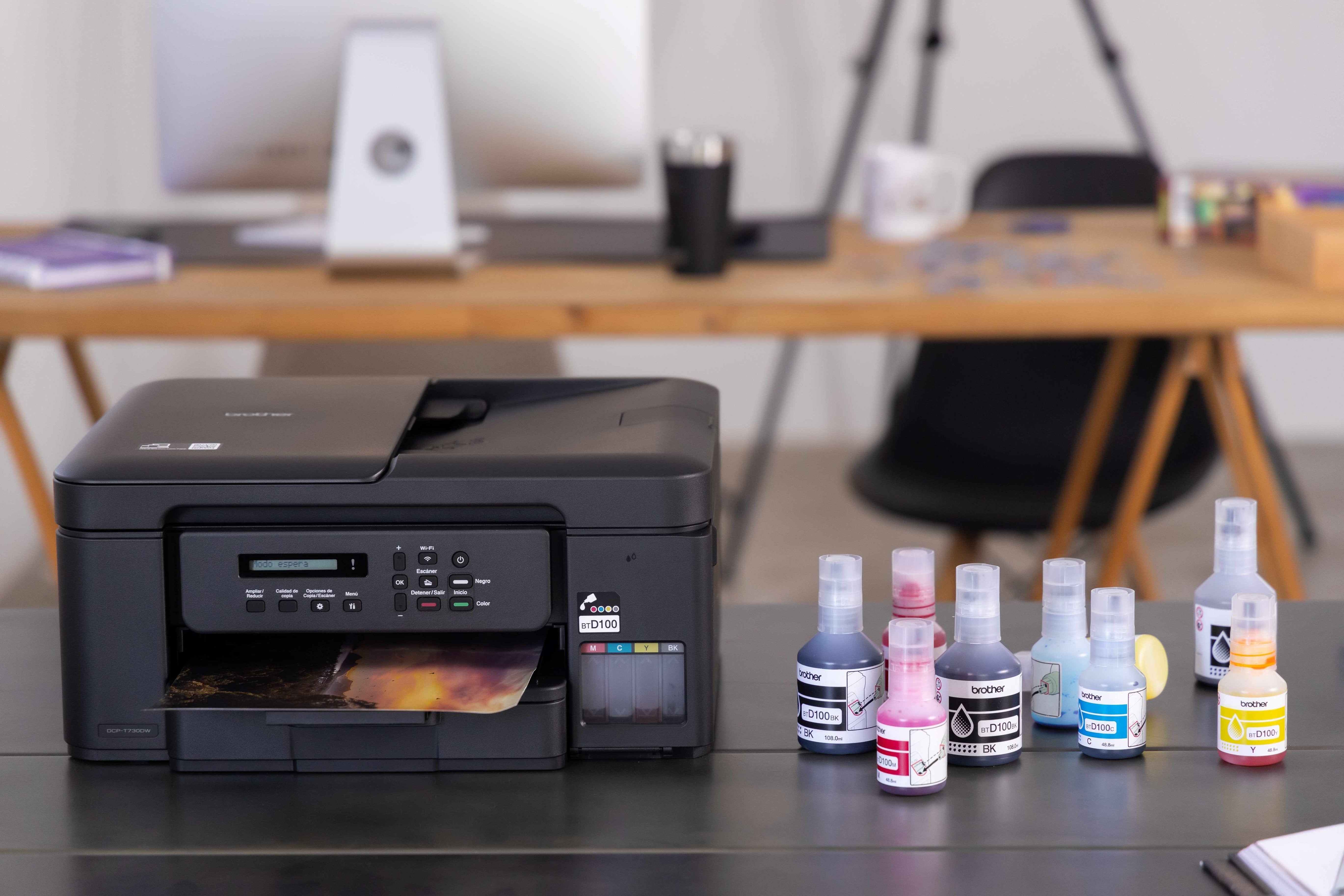 Impresora De Inyección De Tinta Inalámbrica 3 En 1 Brother Dcp-T730dw