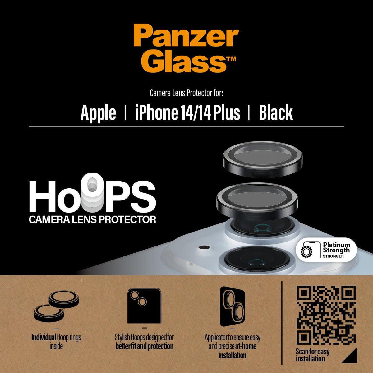 Protector De Pantalla Panzerglass Camera Rings Para  Iphone 14/14 Plus  1 Pieza(S)