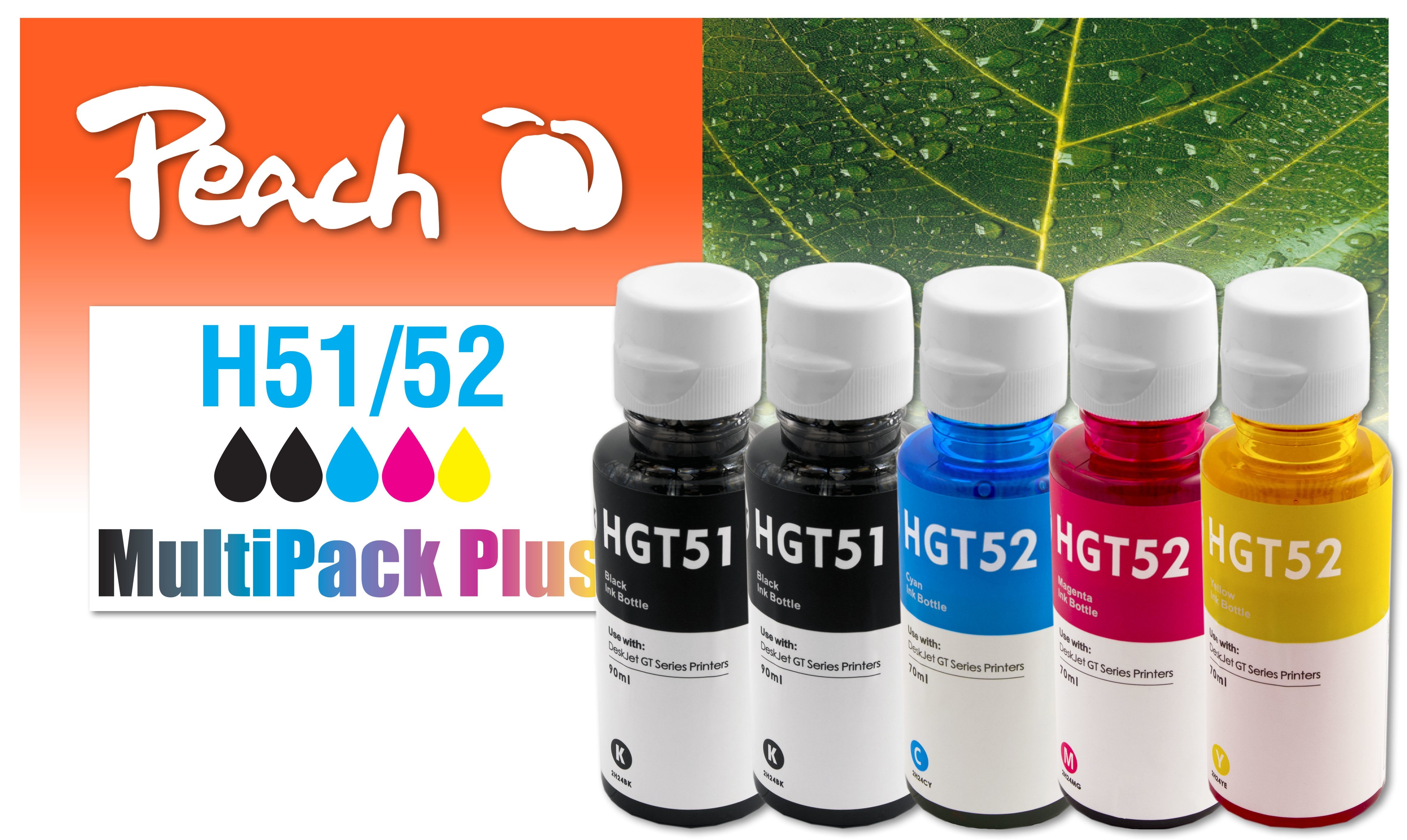 Peach Cartucho Hp Ciss Gt51 52 Multipack Plus Remanufactured