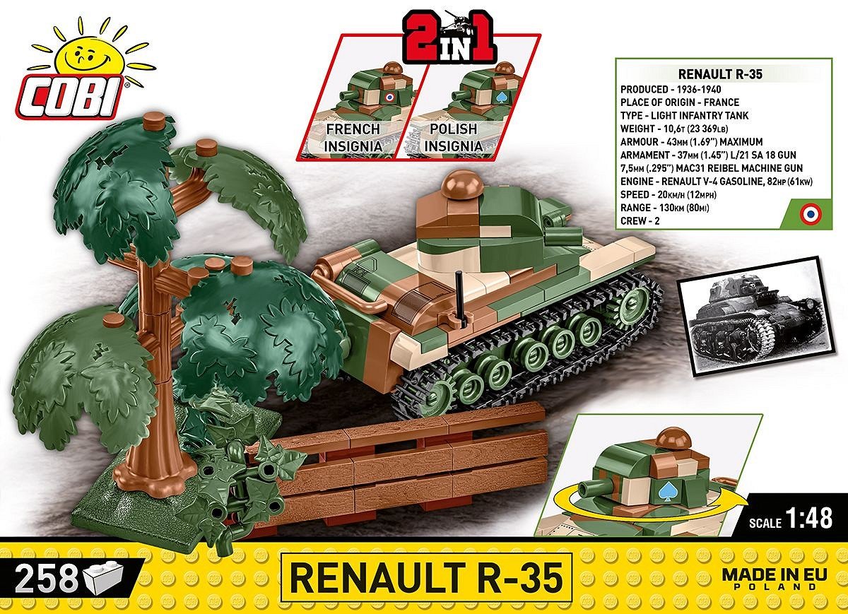 Cobi Wwii Renault Blocks R-35 258 Blocks