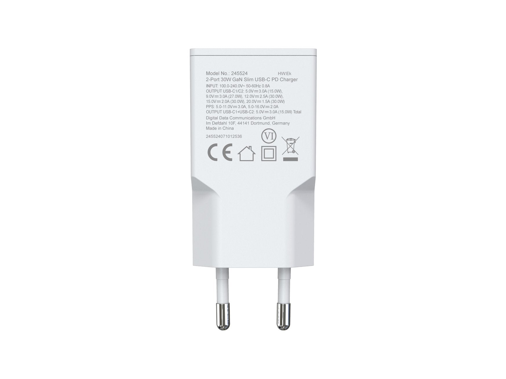 Equip Cargador 2port Usb-C Pd3.0 Usb-A Gan Slim 30w Blanco