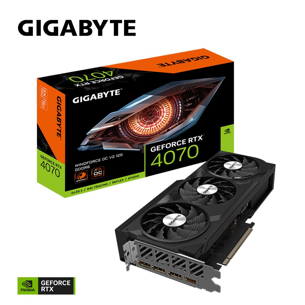 Tarjeta Gráfica Vga Gbt Rtx4070 12gb Windforce 3x Oc V2