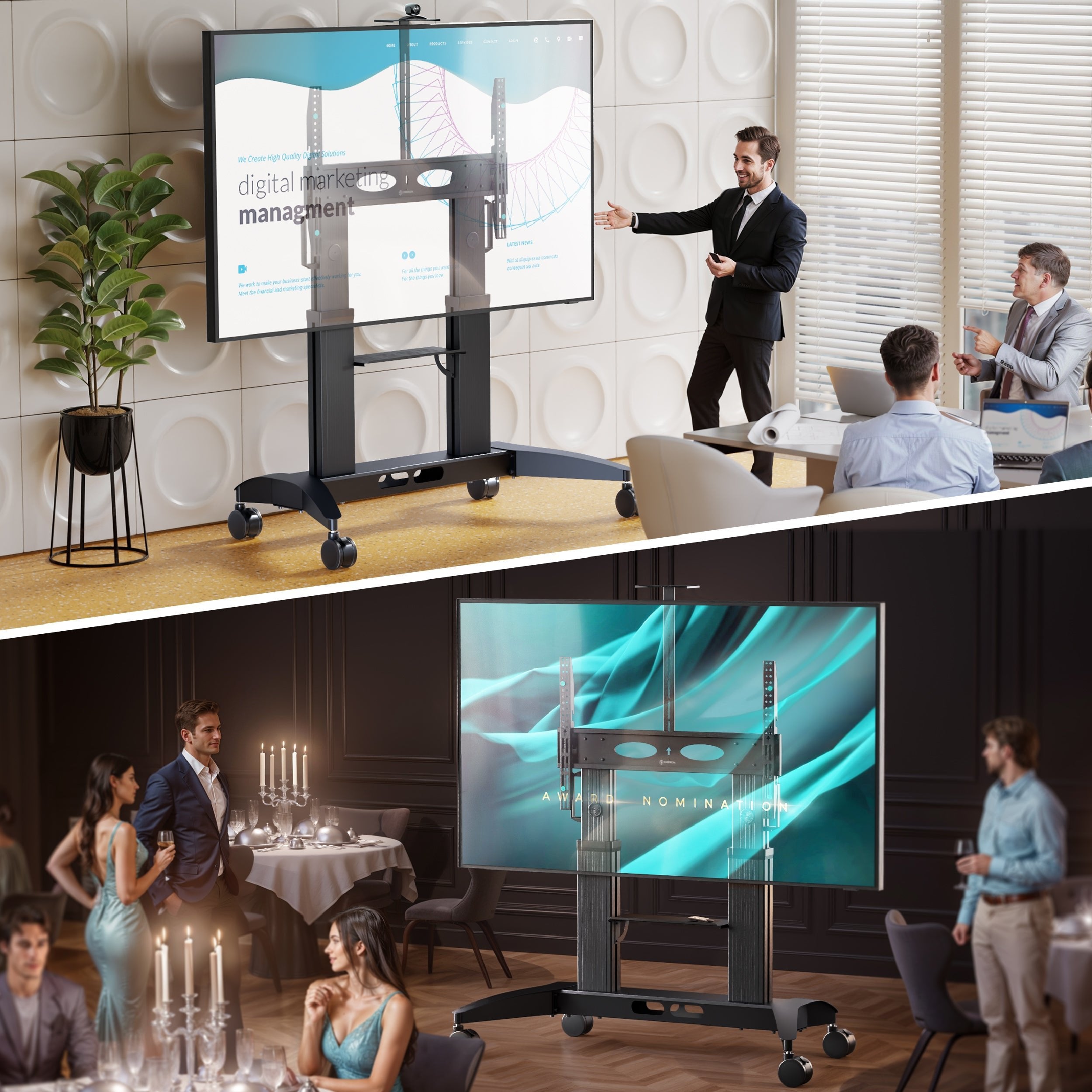 EAN 4262392441359 - ONKRON TS2821-B soporte para TV 2,79 m (110") Negro imagen 2