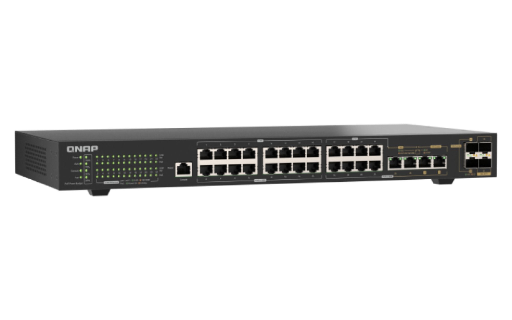 Qnap Qsw-M2130p-2c2s26t, Managed, L2, 2.5g Ethernet (100/1000/2500), Power Over Ethernet (Poe), Montaje En Rack, 1u