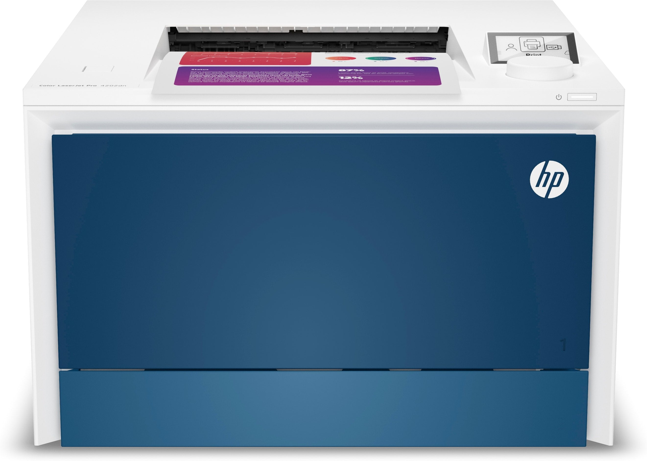 Impresora Láser Color Hp Laserjet Pro 4202dn Dúplex Blanca Y Azul