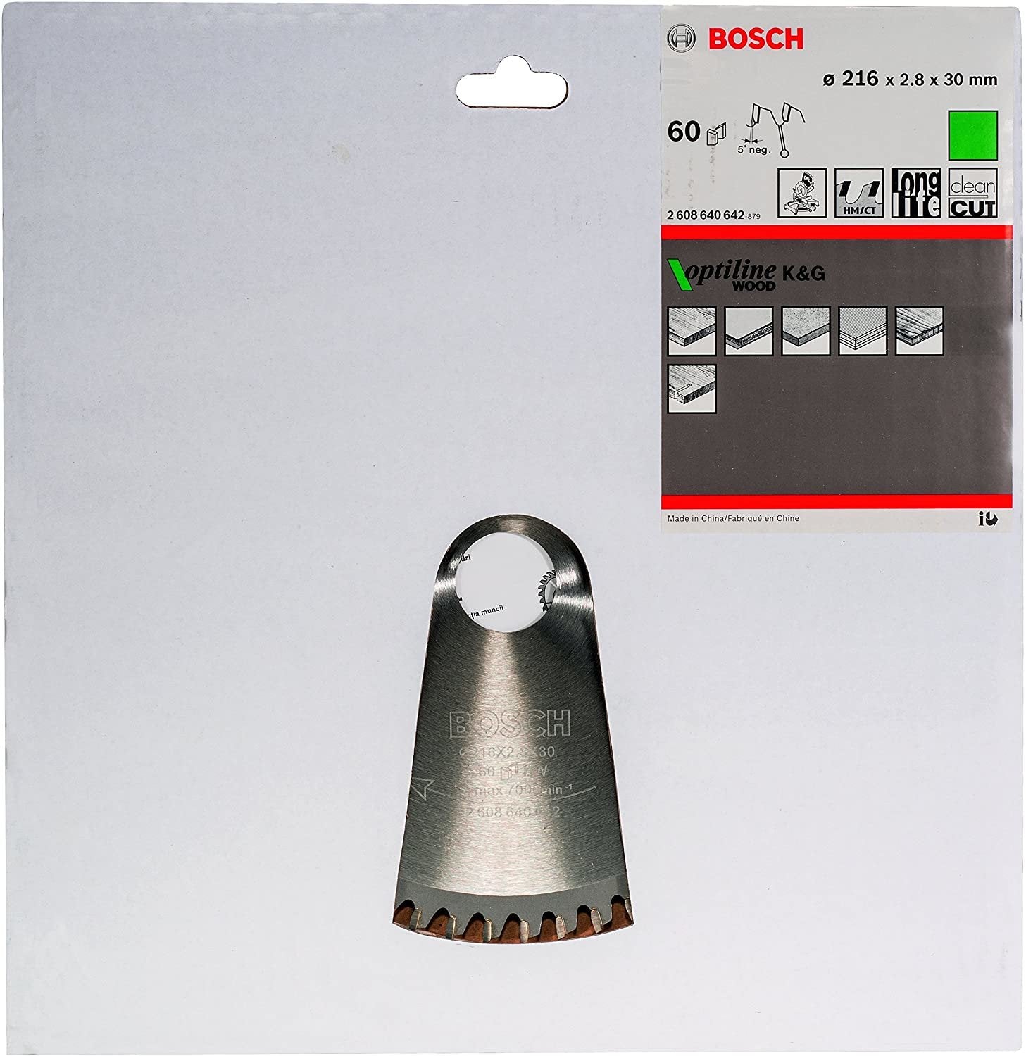 Bosch Hoja De Sierra Circular Optiline Wood, Ø 216mm, 60t 2608640642