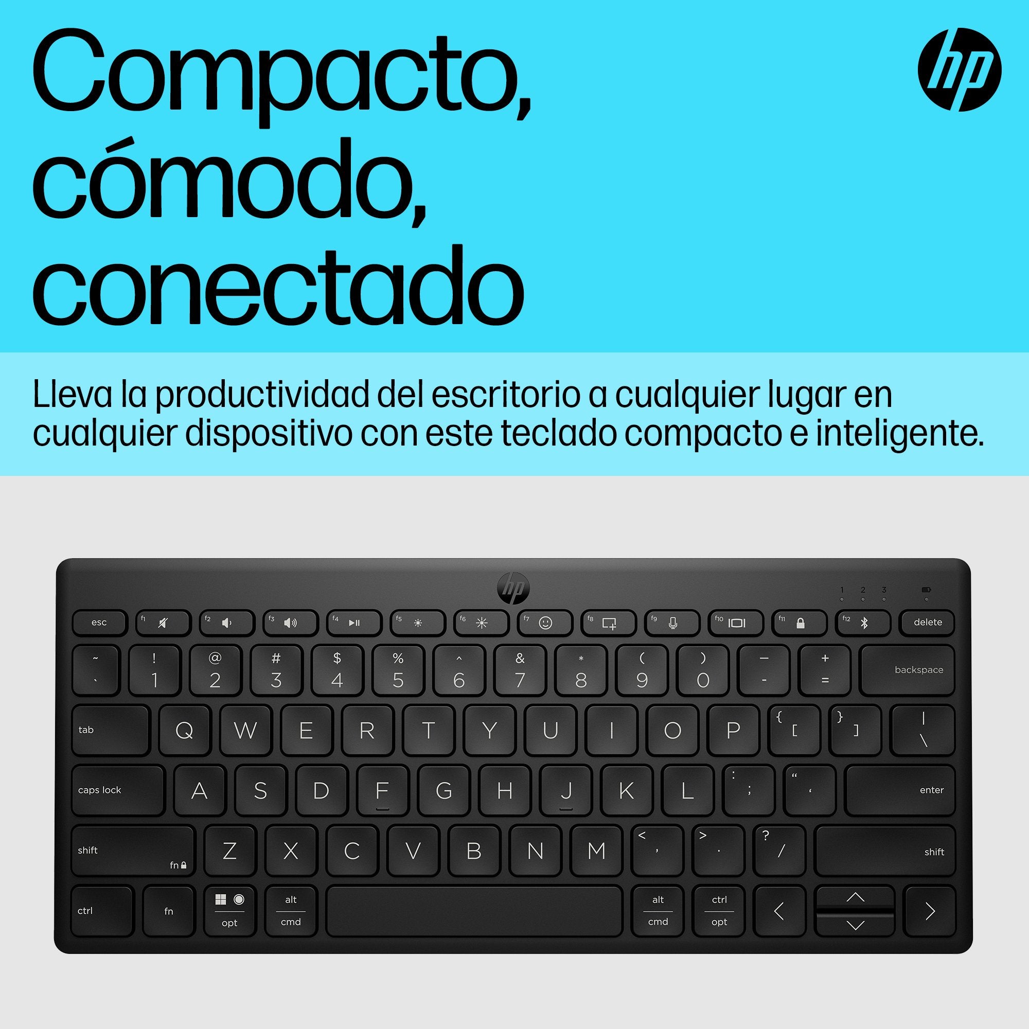 EAN 196548516308 - HP 355 Compact Multi-Device Keyboard teclado Hogar Negro imagen 3