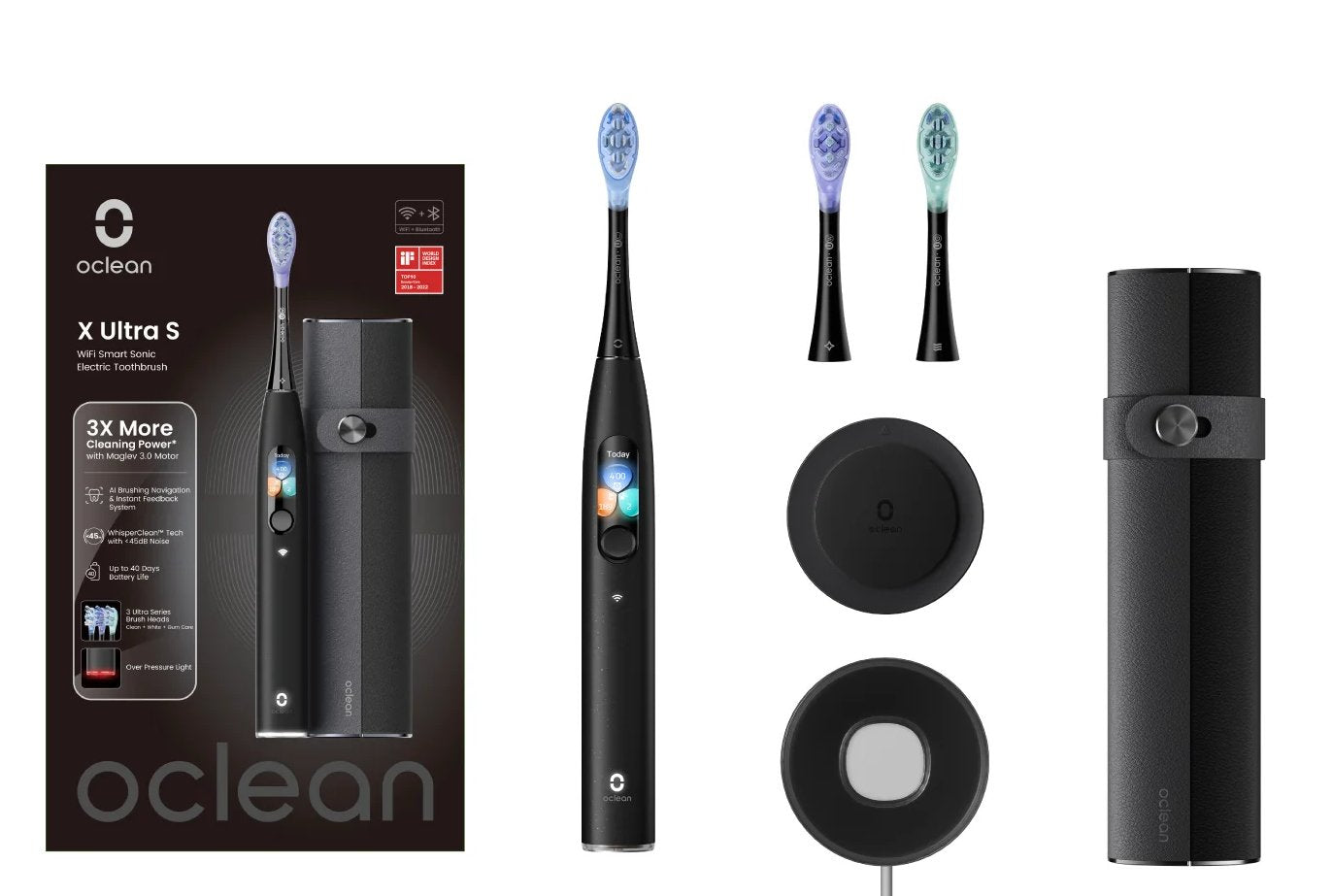 EAN 6970810553499 - Oclean X Ultra S Set Adulto Cepillo de dientes oscilante Negro imagen 2