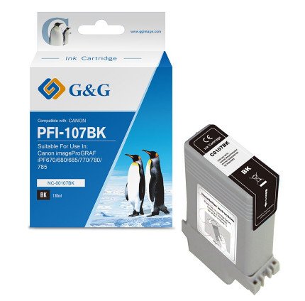 G&G Tintencartucho Compatible Canon Pfi-107bk Negro