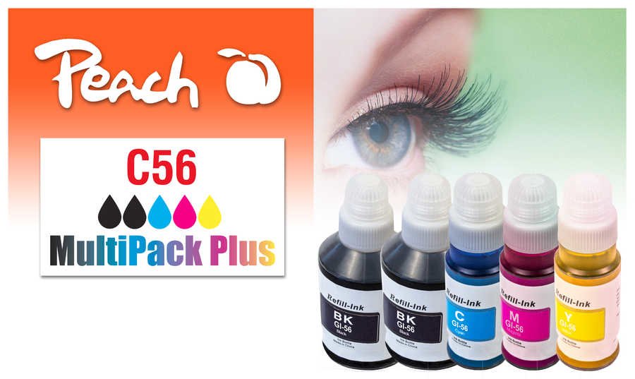 Cartucho Peach Canon Gi-56 Multipack Plus Remanufacturado
