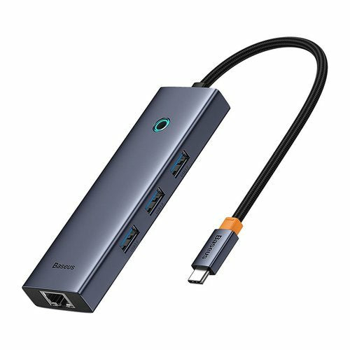 Os-Baseus Ultrajoy Series 6-Port Hub Docking Station Space Grey(Type-C To Hdmi4k@60hz 1+Usb 3.0 3+Pd 1+Rj45 1)